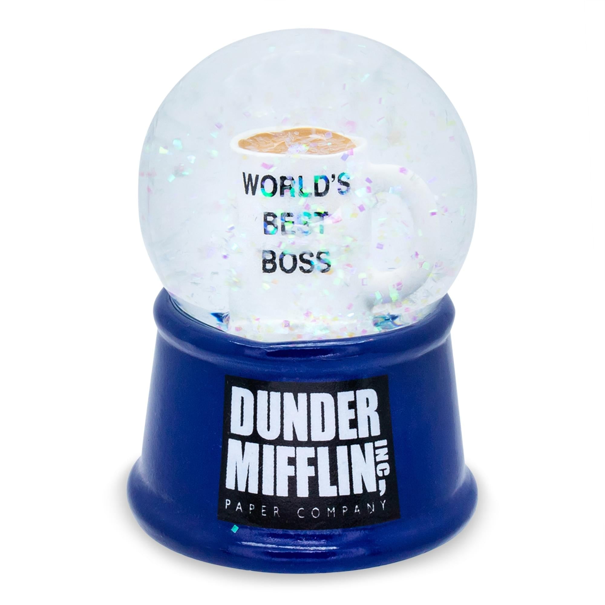The Office "World's Best Boss" Mug 3" Mini Light-Up Snow Globe