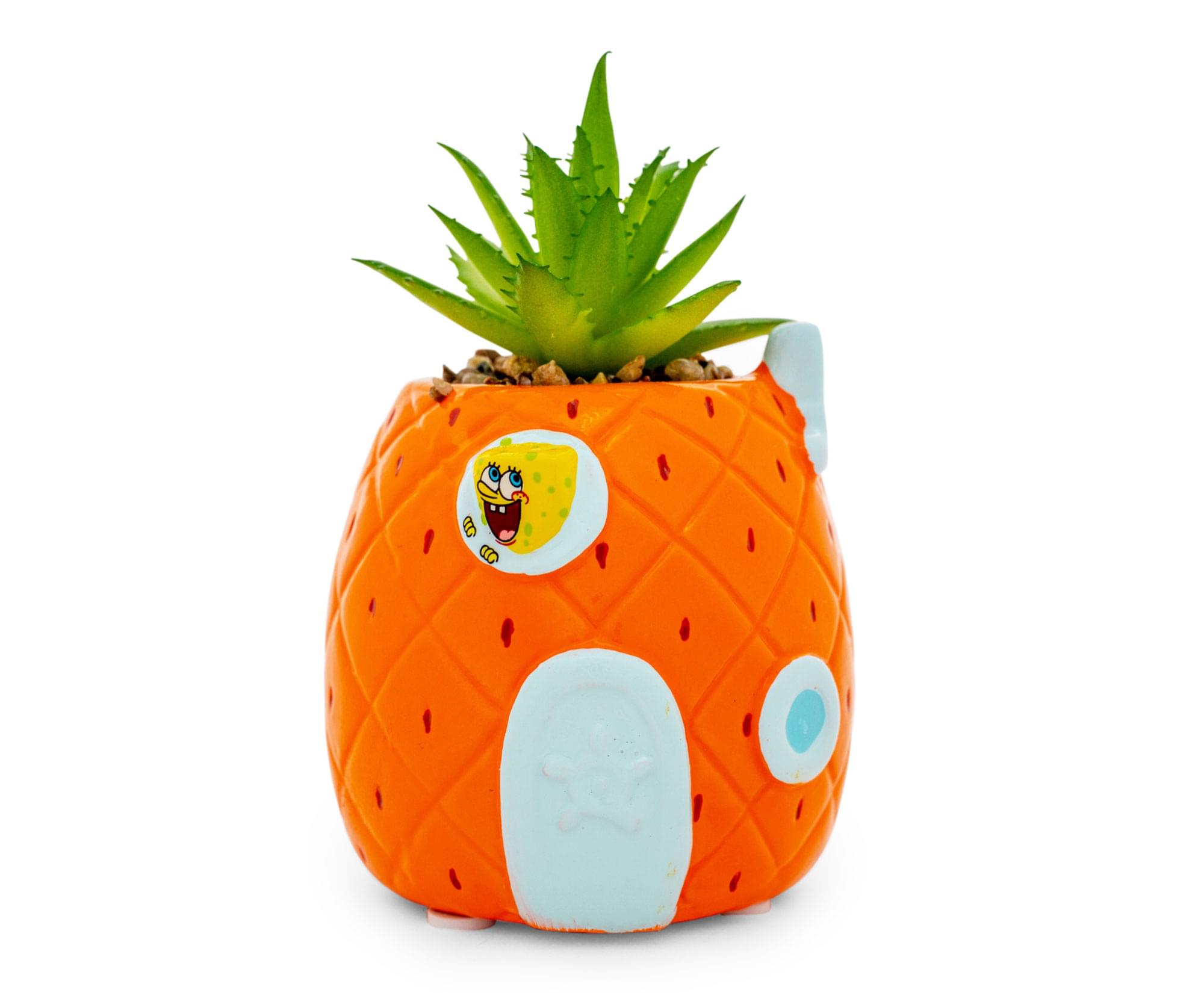 SpongeBob Pineapple House 5" Ceramic Planter With Artificial Succulent