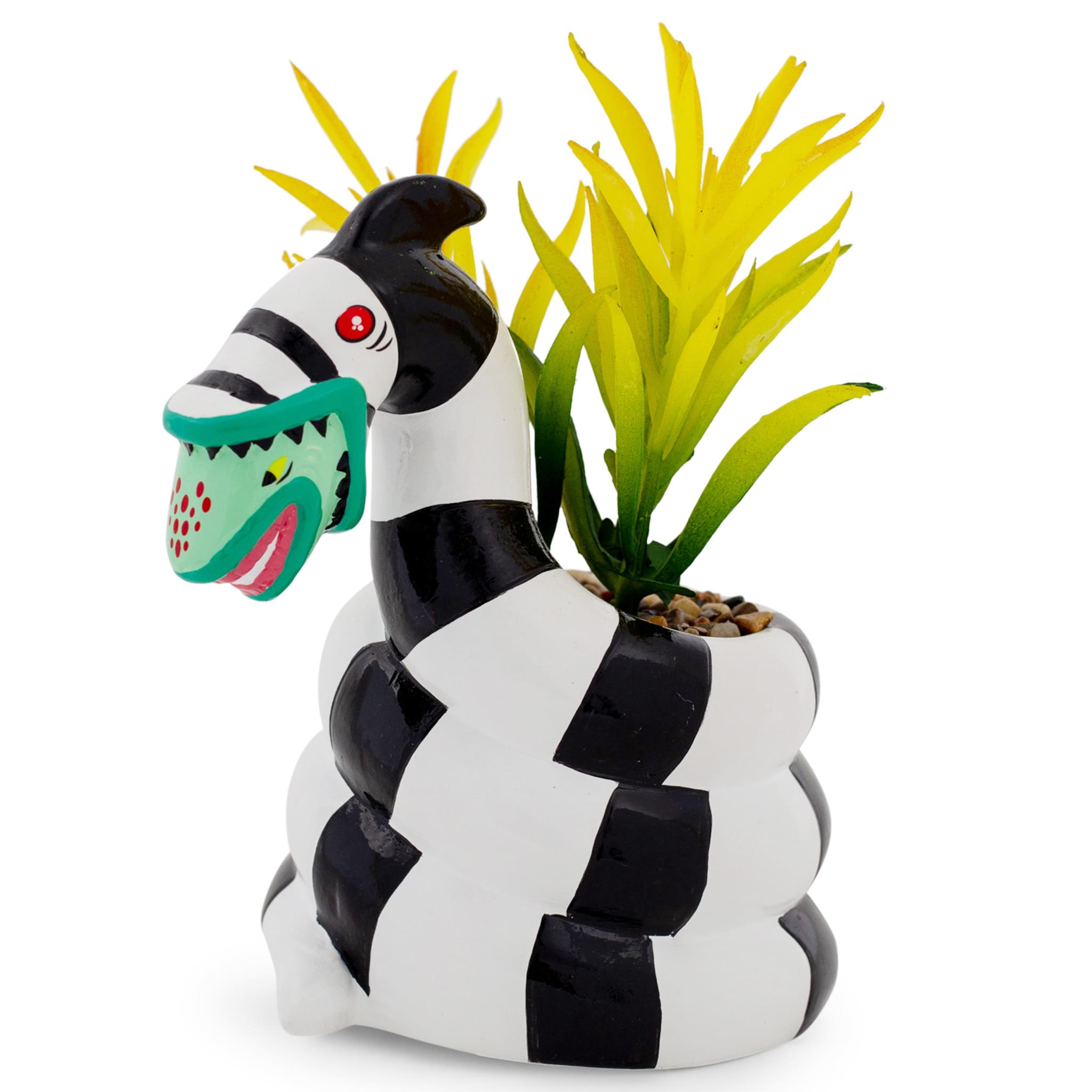 Beetlejuice Sandworm 6" Ceramic Planter With Artificial Succulent