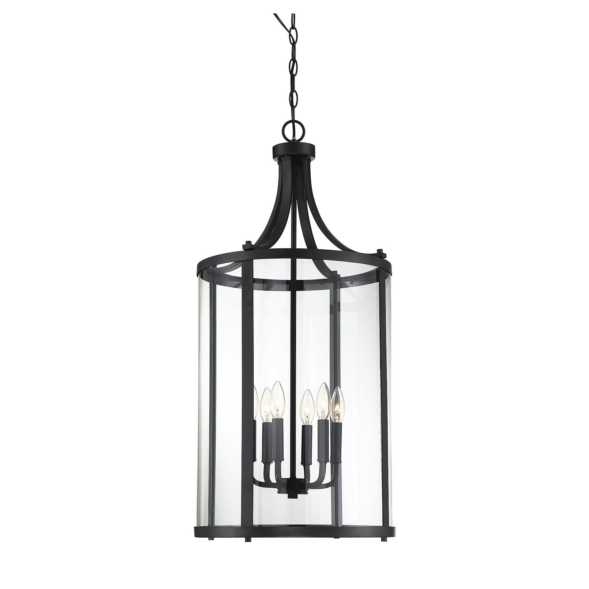 Savoy House Penrose 16 Inch Cage Pendant Penrose - 7-1041-6-BK - Transitional