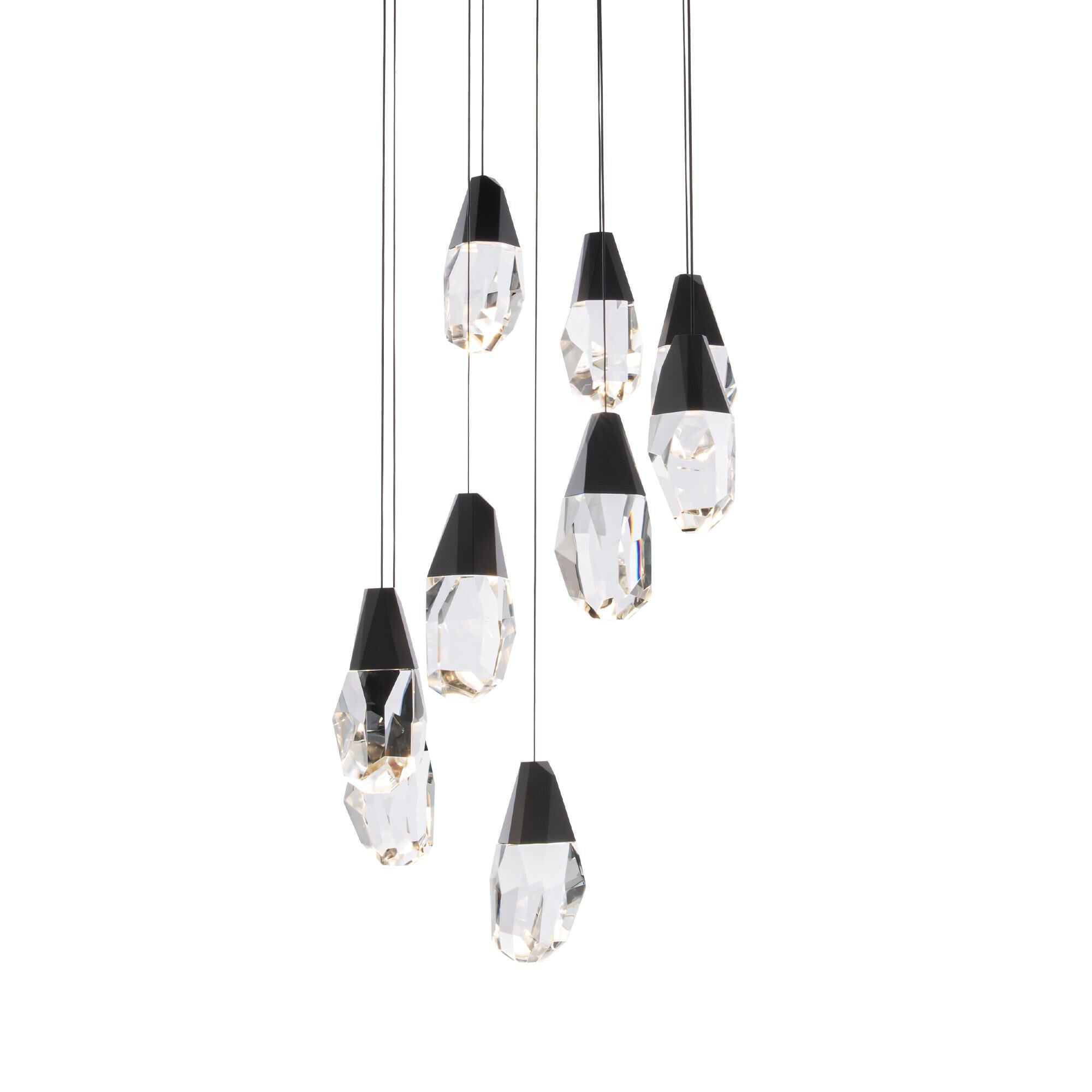 Schonbek Beyond Martini 17 Inch 9 Light LED Multi Light Pendant Martini - BPD20209O-BK - Modern Contemporary