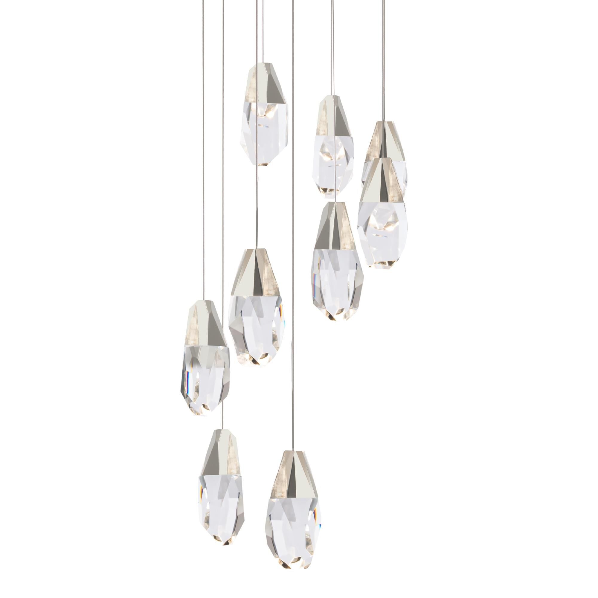 Schonbek Beyond Martini 17 Inch 9 Light LED Multi Light Pendant Martini - BPD20209O-PN - Modern Contemporary