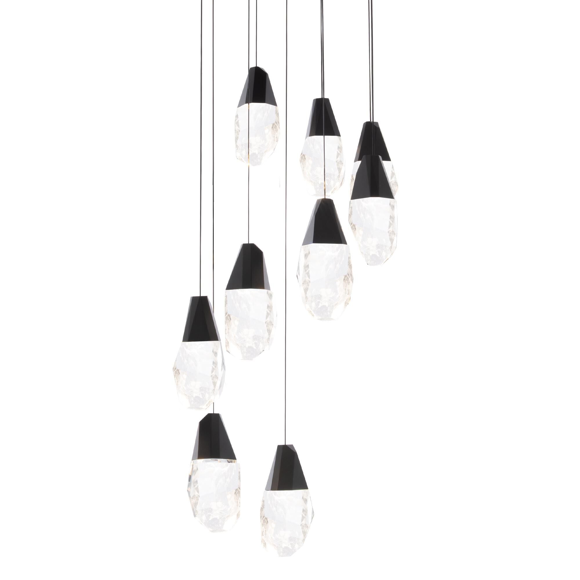 Schonbek Beyond Martini 17 Inch 9 Light LED Multi Light Pendant Martini - BPD20209OH-BK - Modern Contemporary