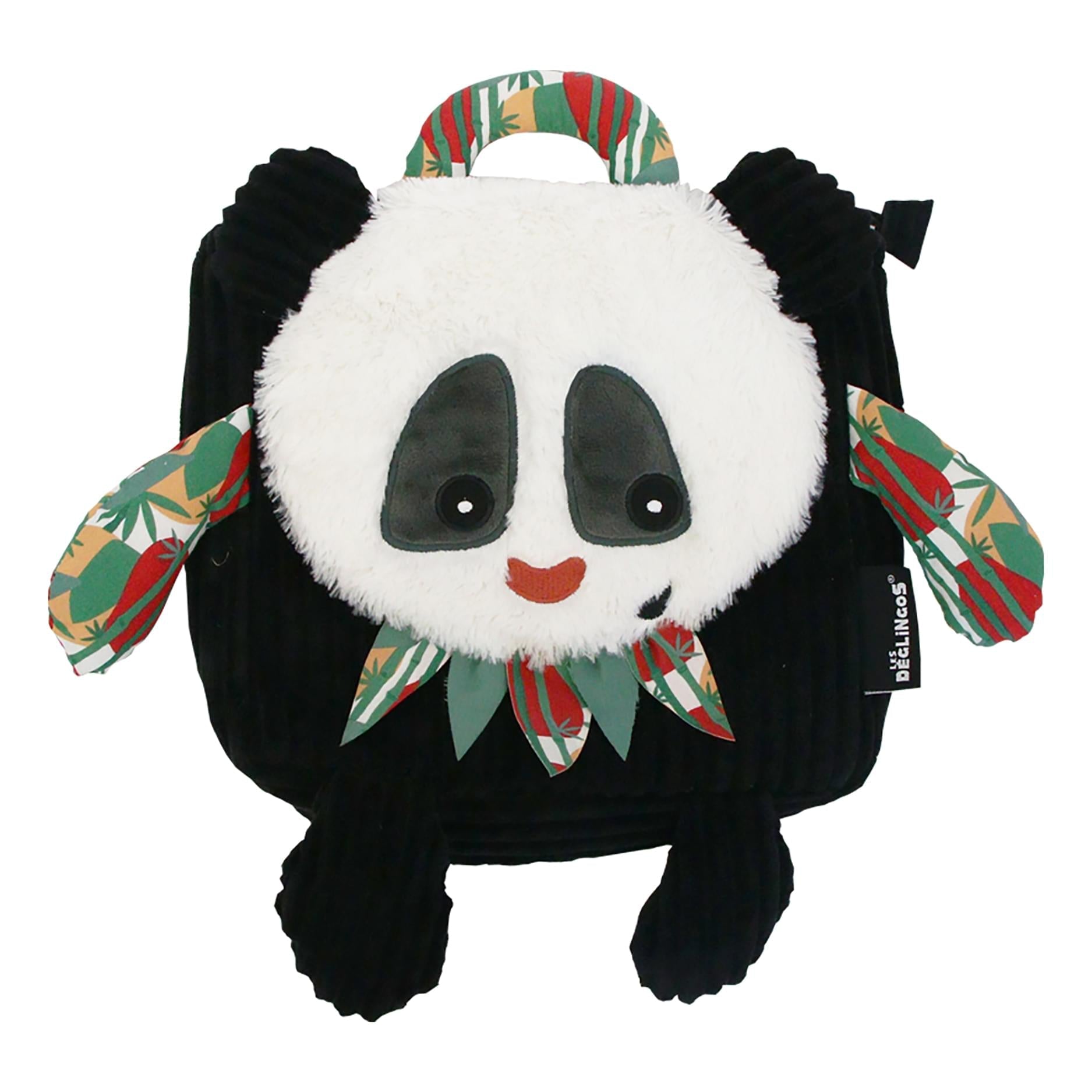 Les Deglingos Corduroy Backpack Plush | Rototos the Panda