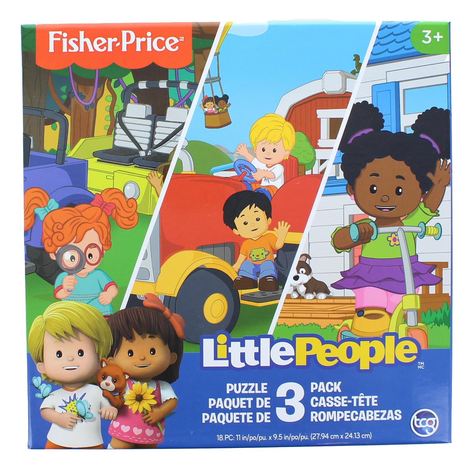 Fisher-Price Little People 18 Piece Jigsaw Puzzle 3 Pack