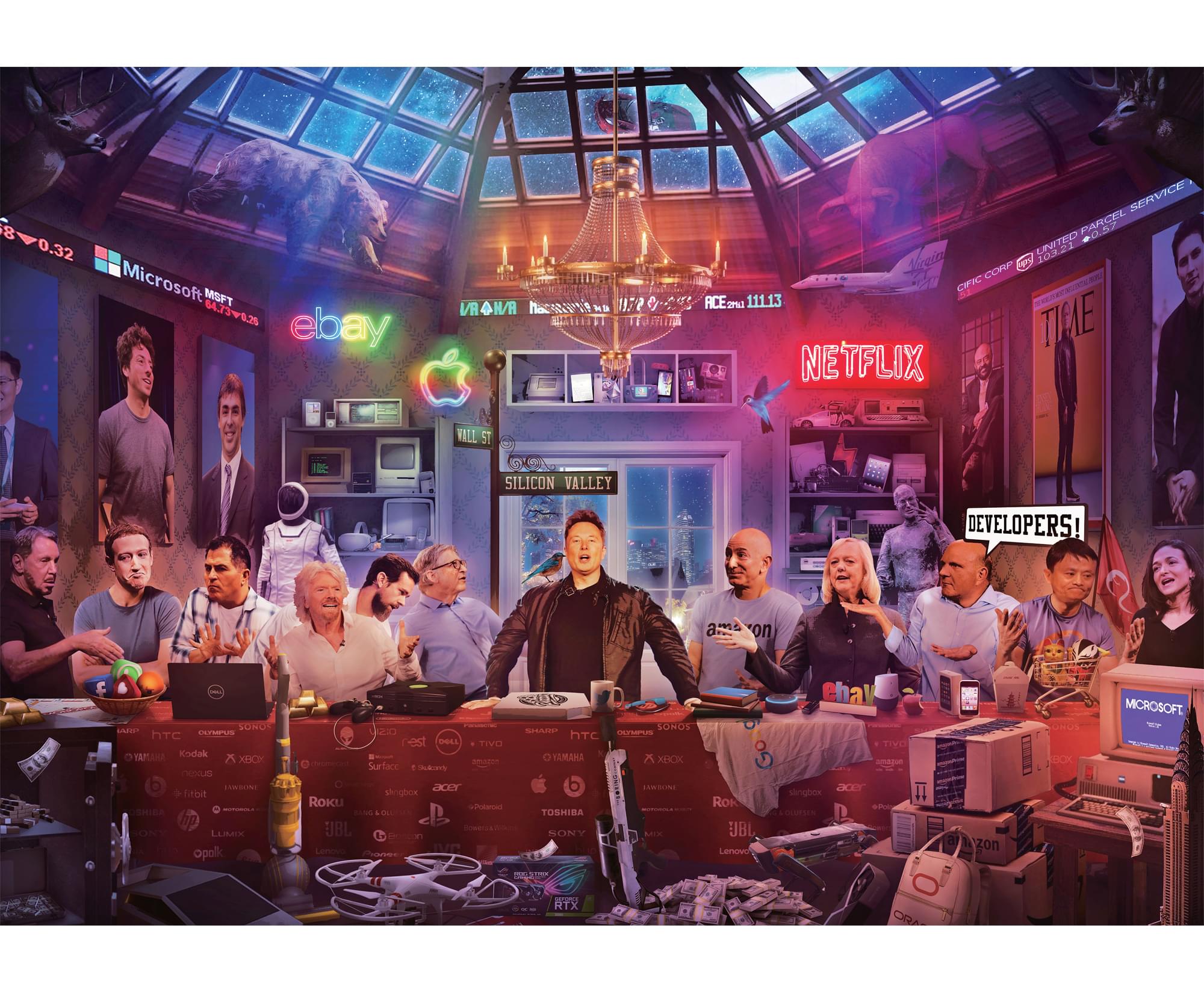 Tech Billionaires 1000-Piece Jigsaw Puzzle By Rachid Lotf | Toynk Exclusive