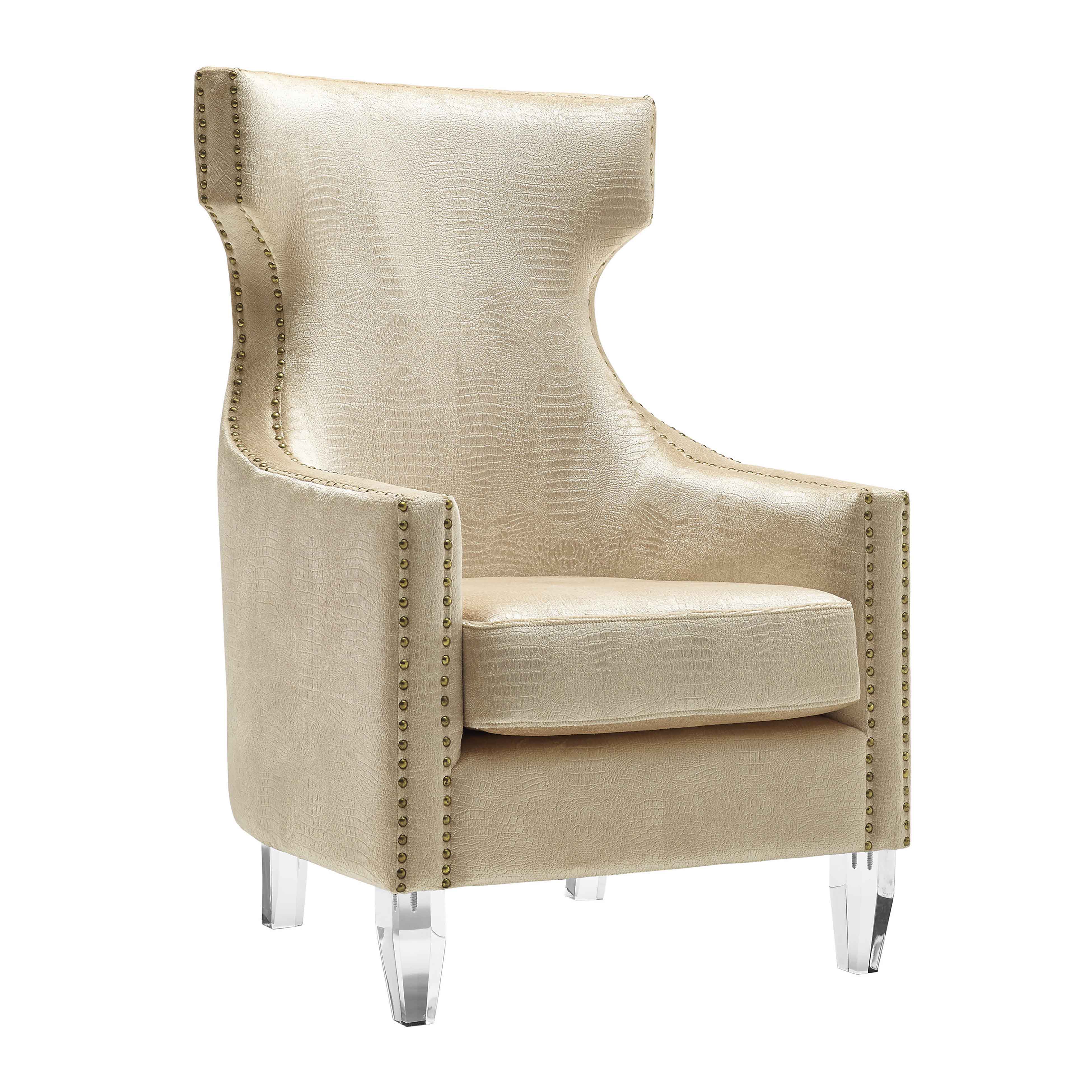 Gramercy Gold Croc Velvet Wing Chair