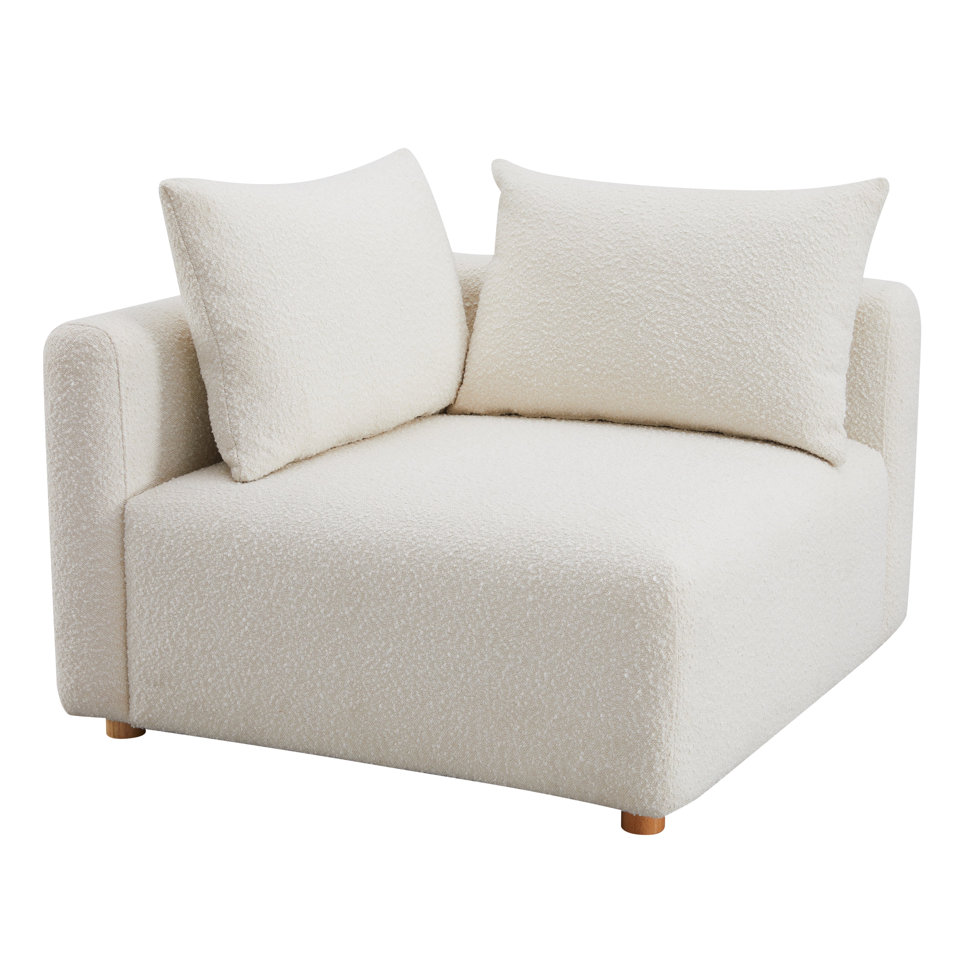 Hangover Cream Performance Boucle Modular Corner Chair