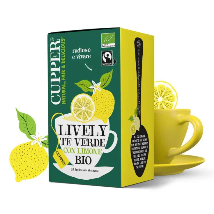 Abafoods srl Cupper® Organický citronový zelený čaj 20 filtrů