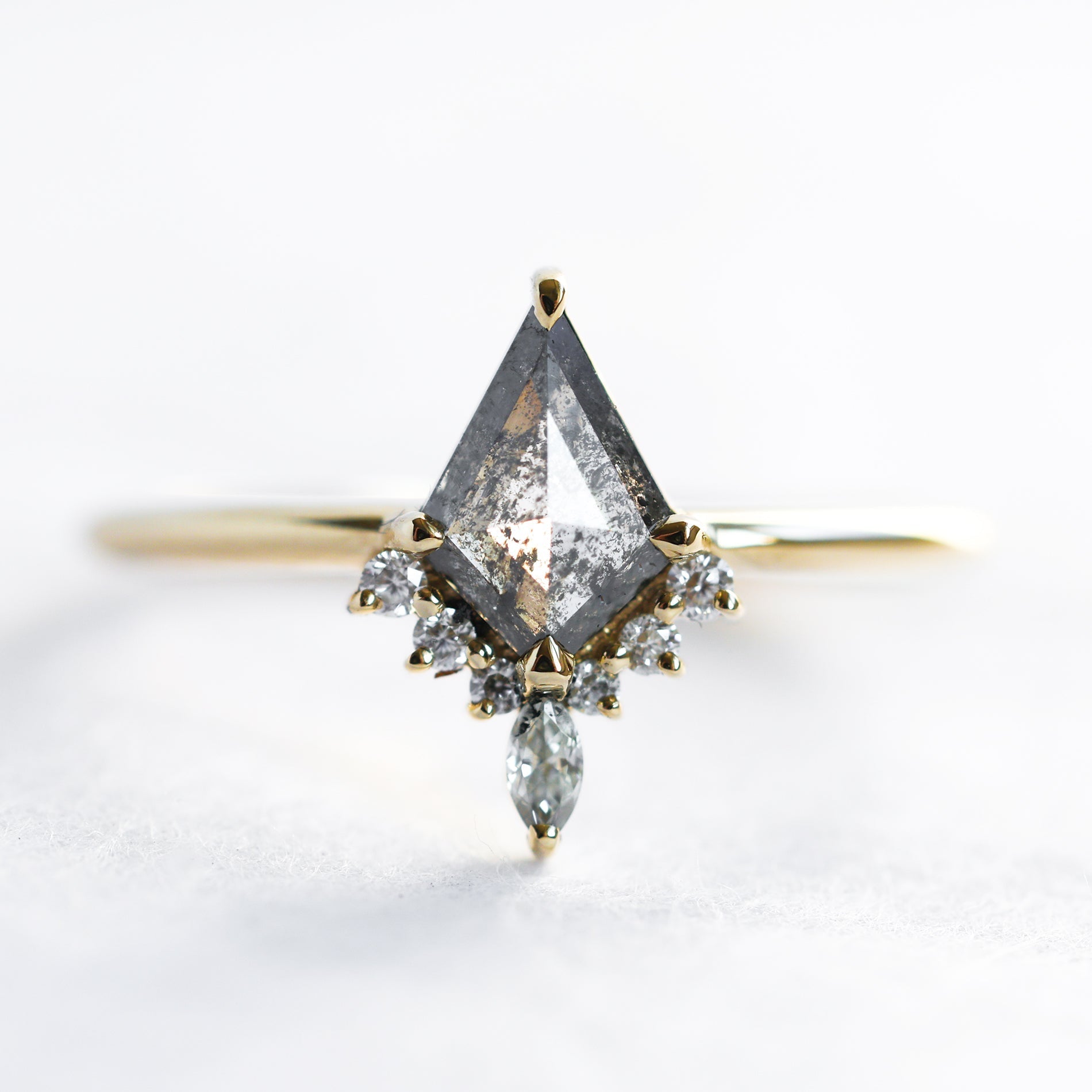 TIARA SALT AND PEPPER KITE DIAMOND RING - platinum