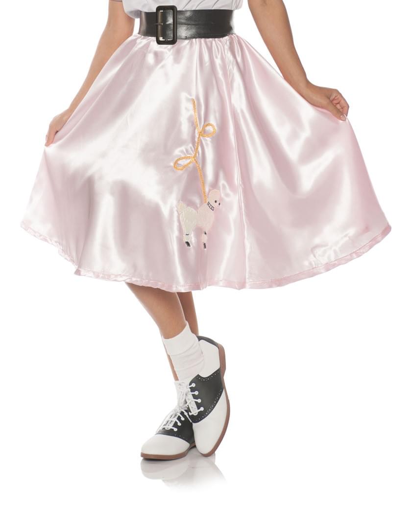 Pink Satin Costume Poodle Skirt