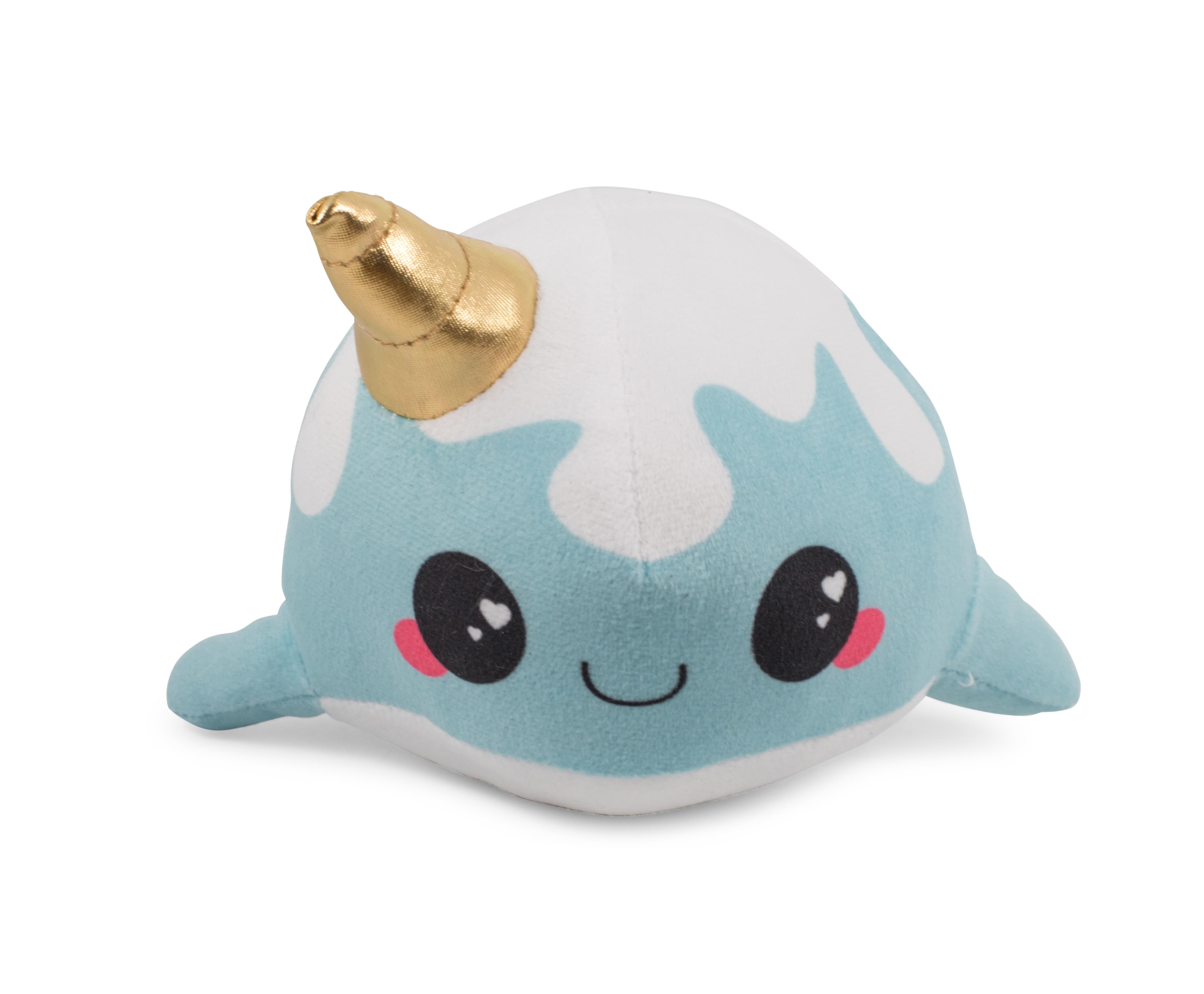 Glitter Galaxy 6" Cute Ice Cream Cone Horn Blue Narwhal Collectible Plush