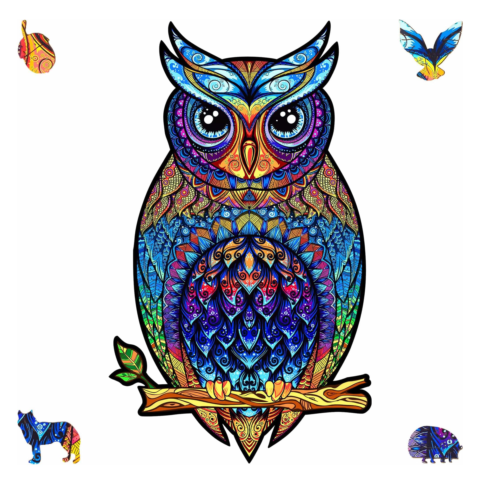 Charming Owl 366 Piece Shaped Wooden Jigsaw Puzzle