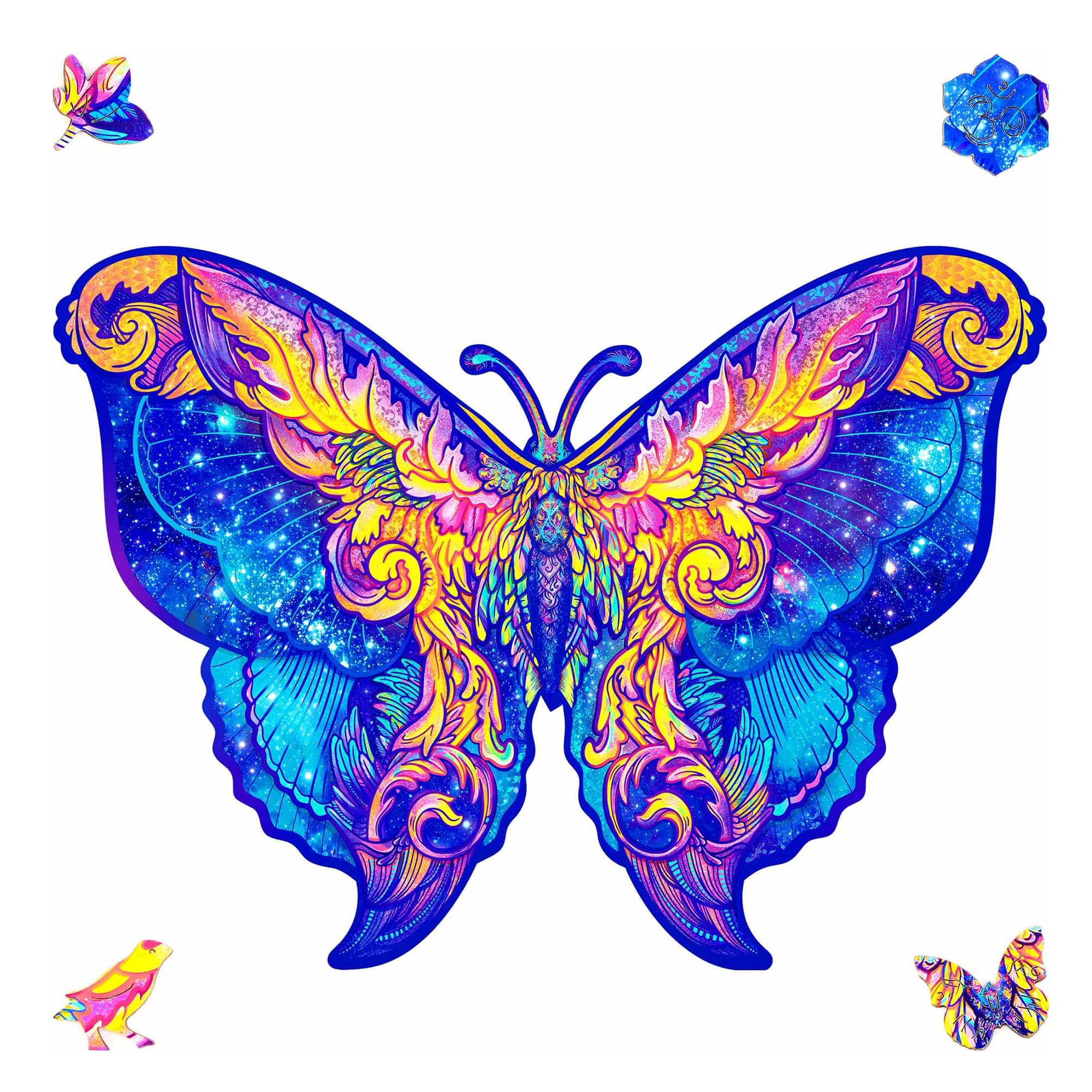 Intergalaxy Butterfly 306 Piece Shaped Wooden Jigsaw Puzzle