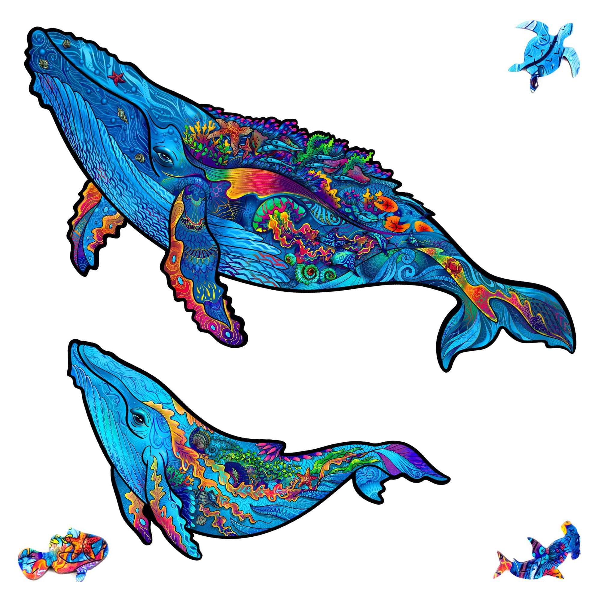 Milky Whales 98 Piece Shaped Wooden Jigsaw Puzzle