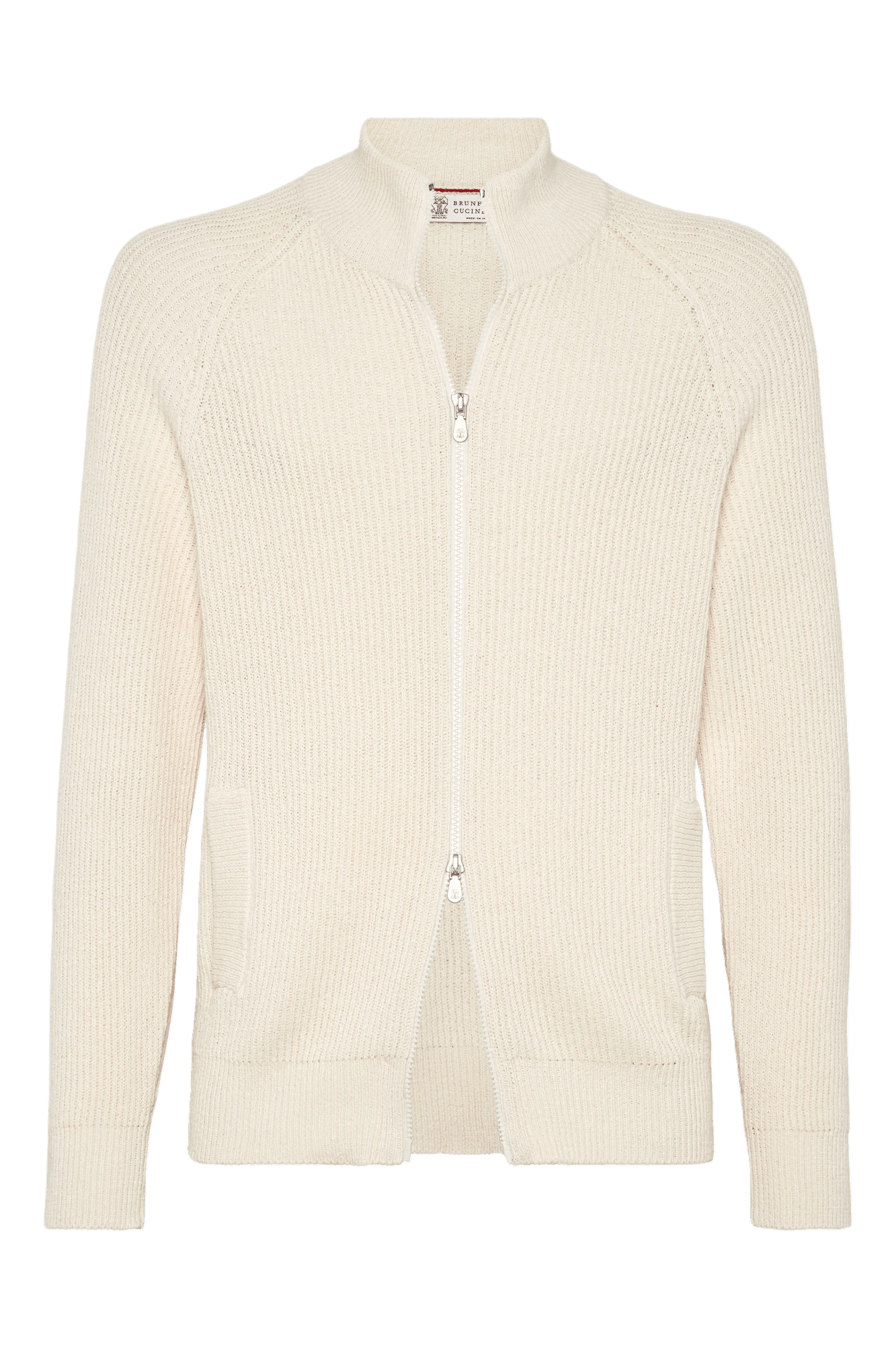 Brunello Cucinelli Men's Malfilé Cotton English Rib Cardigan With Zipper
