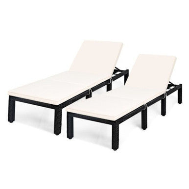 Costway Rattan Cushioned Lounge Chairs (2-Piece)