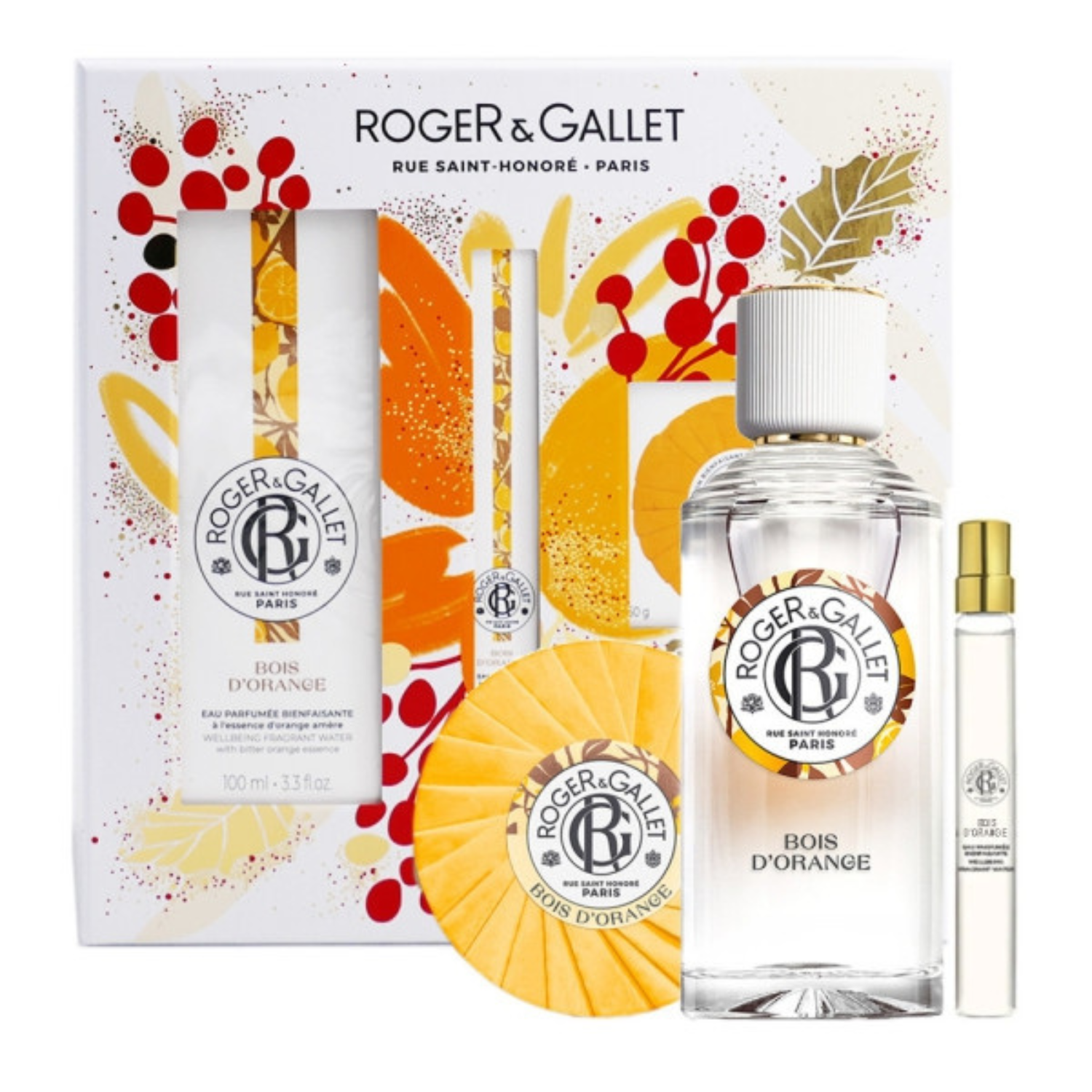 Roger & Gallet Orange Wood Box of Waters + Velgjørende såpe 50g