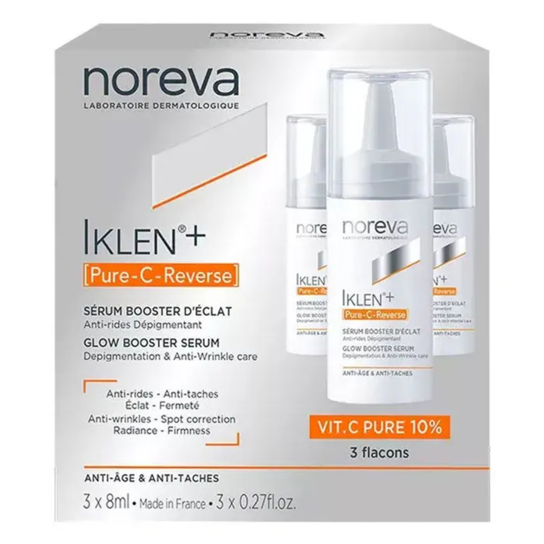 Noreva Iklen+ Pure C Reverse Anti-Age and Anti-Spot Bright Booster Serum 3 butelki x8ml