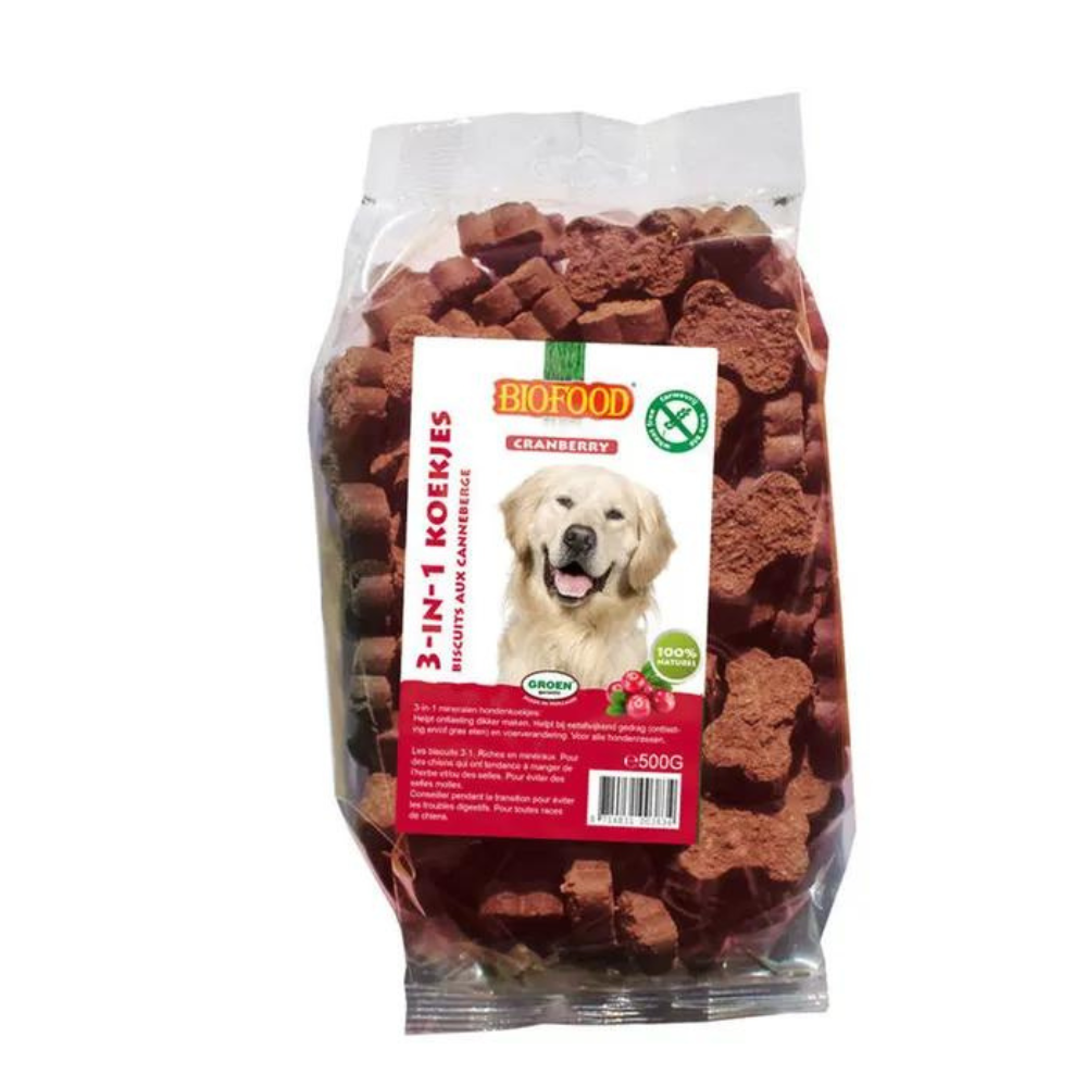 Biofood Galletas 3 en 1 Con Arándanos Para Perros 500g