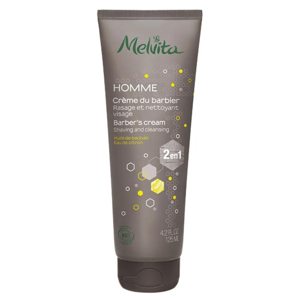 Melvita Creme Du Barbier 2 in 1 Organic Shaving and Facial Cleanser 125 ml