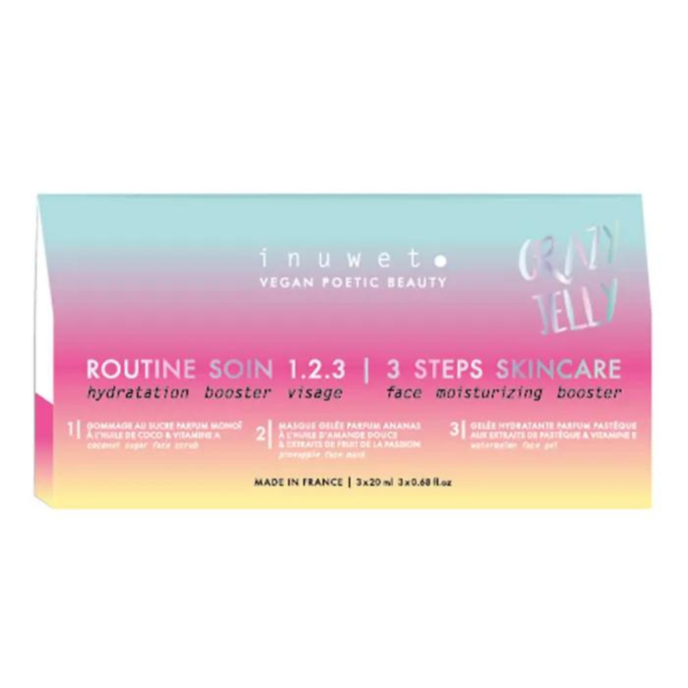 Inuwet reisesett Beauty Hydration Rutine Crazy Jelly Laget i Frankrike 3x20ml