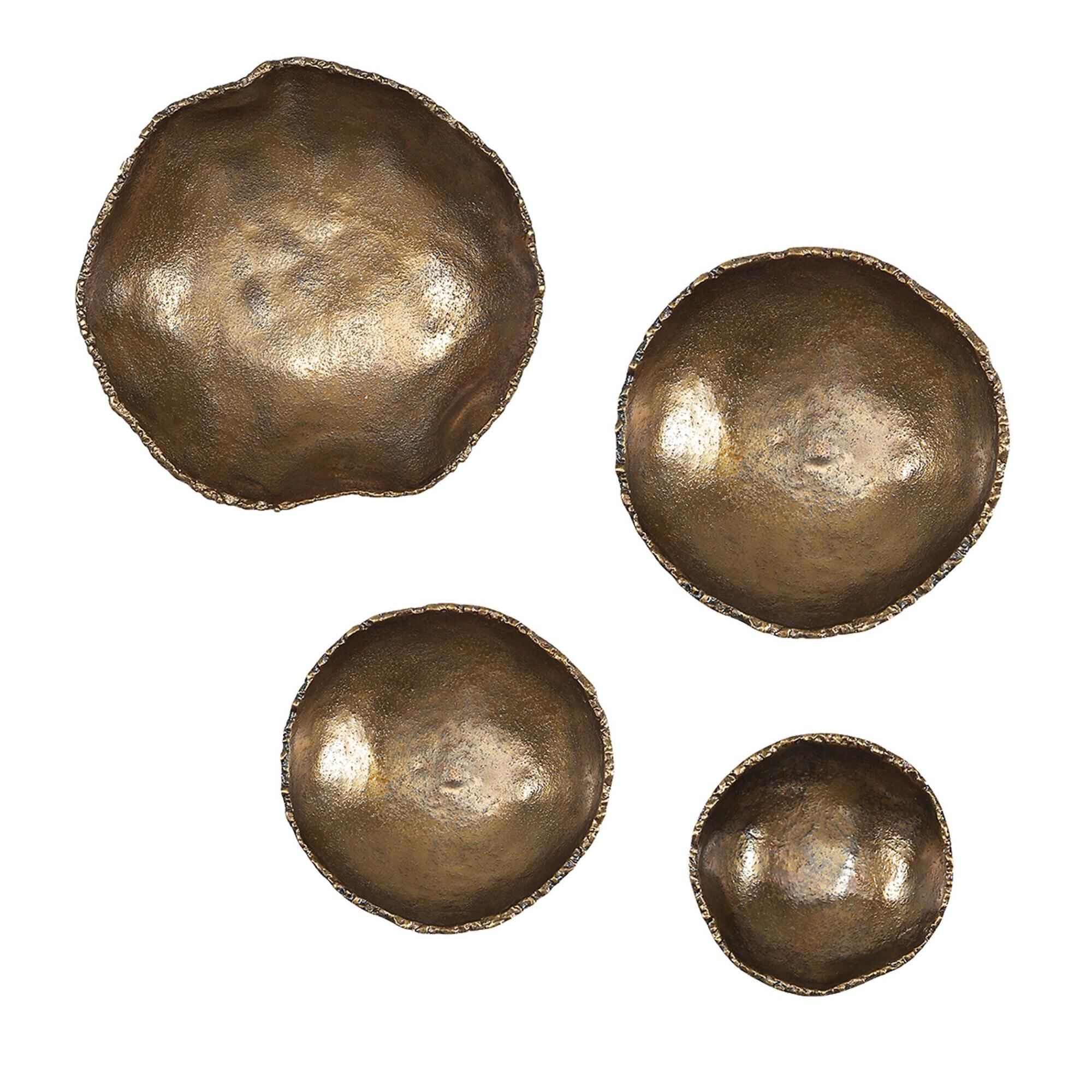 Uttermost Uttermost Lucky Coins Brass Wall Bowls, S-4 Alternative Wall Art Lucky - 04299 - Transitional