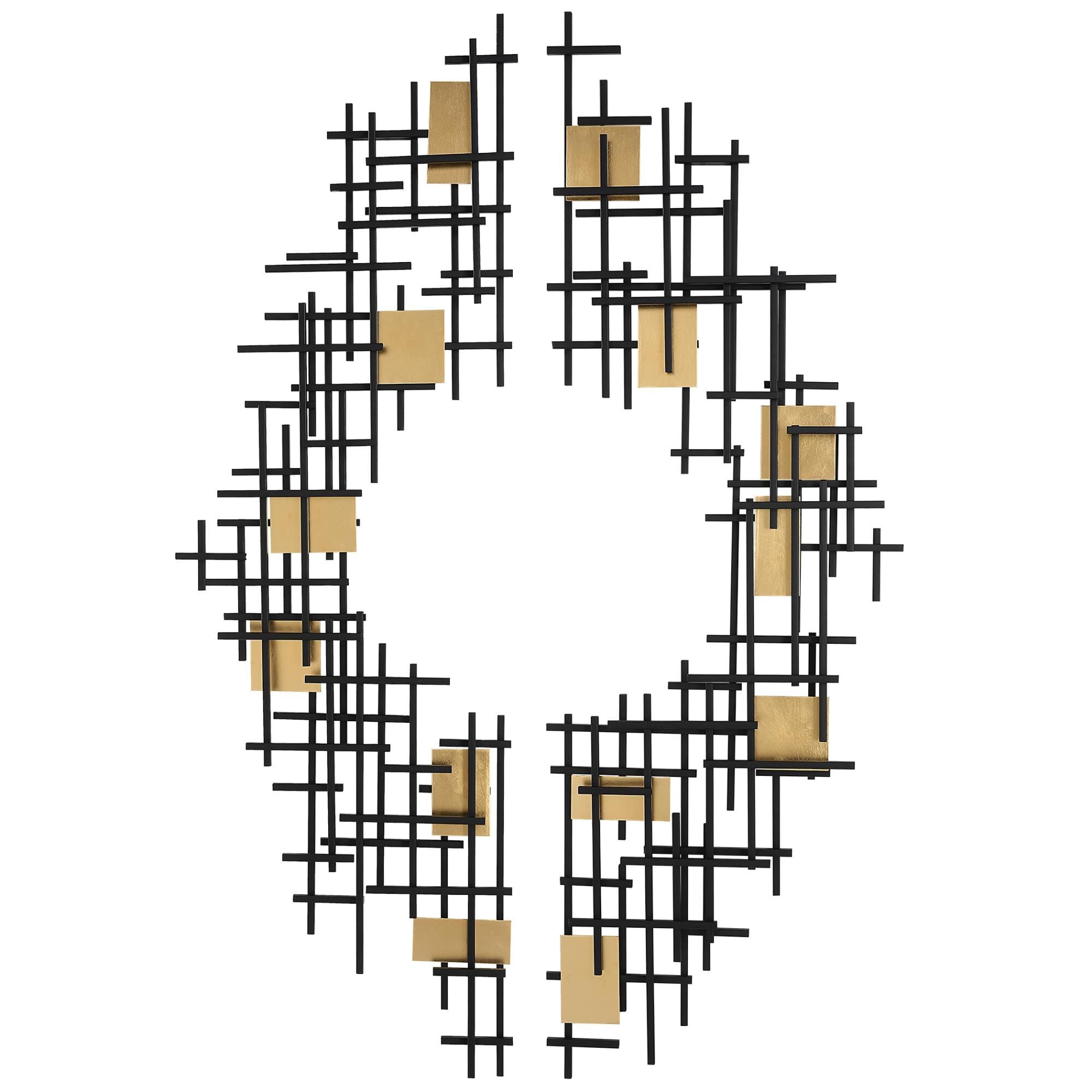 Uttermost Uttermost Reflection Metal Grid Wall Decor, S-2 Alternative Wall Art Reflection - 04305 - Modern Contemporary