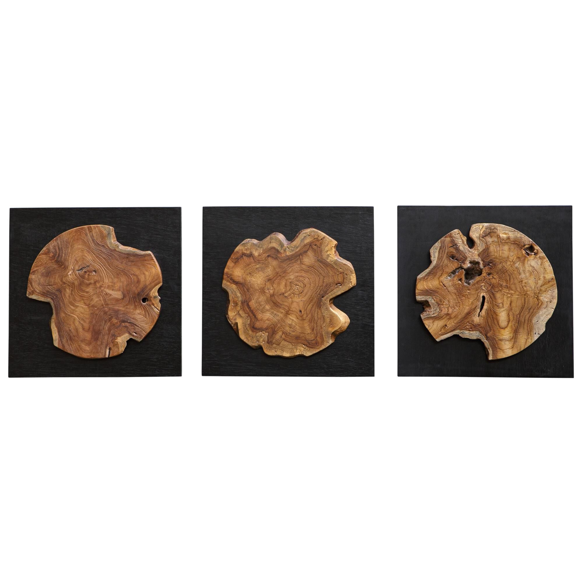 Uttermost Uttermost Kolini Teak Wood Wall Decor, S-3 Alternative Wall Art Kolini - 04336 - Modern Contemporary