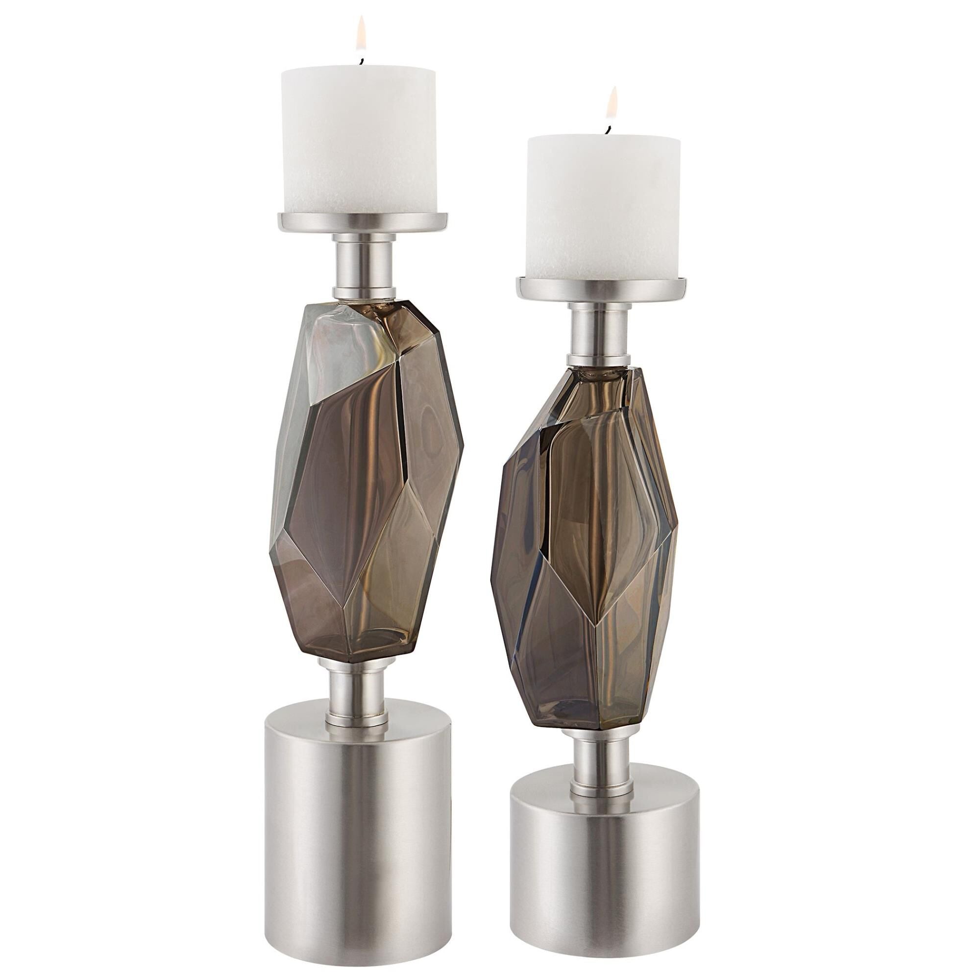 Uttermost Uttermost Ore Candleholders, Set-2 Candle Holder Ore - 17994 - Modern Contemporary