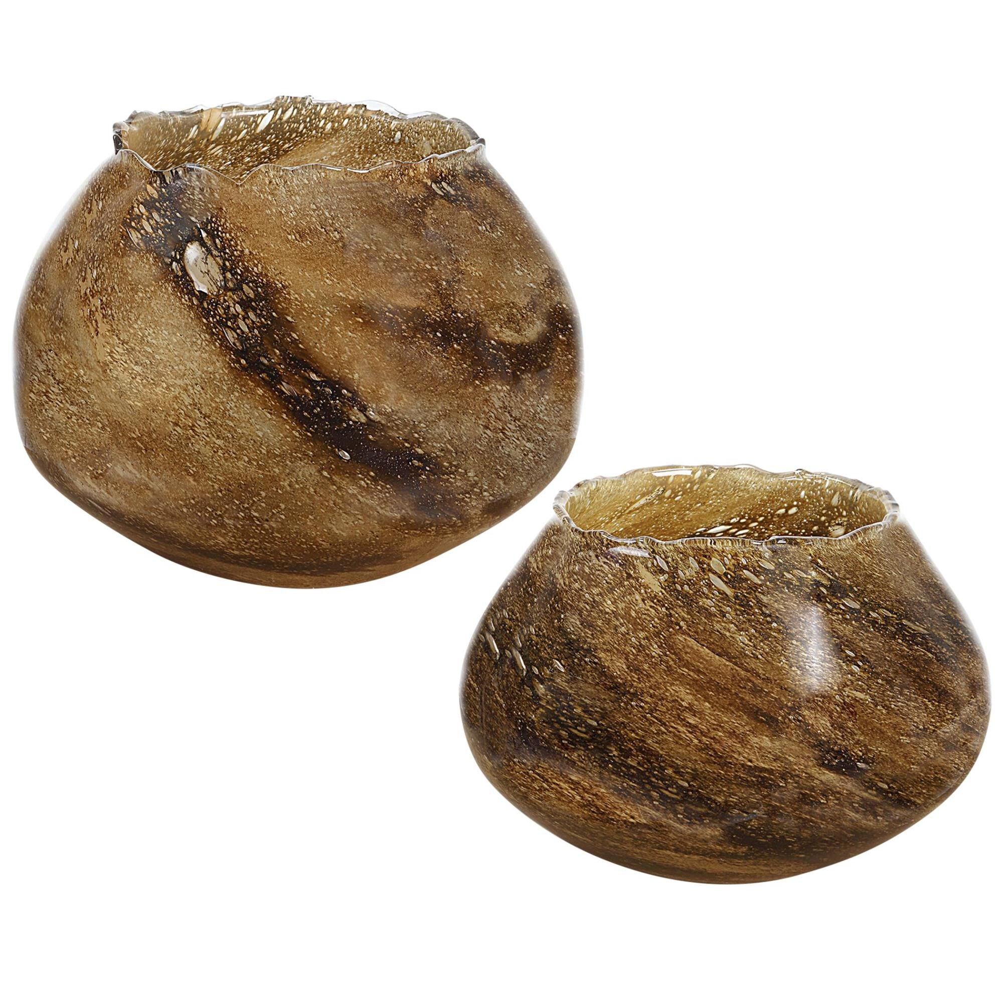 Uttermost Uttermost Tortoise Glass Vases, Set-2 Vase-Urn Tortoise - 18031 - Modern Contemporary