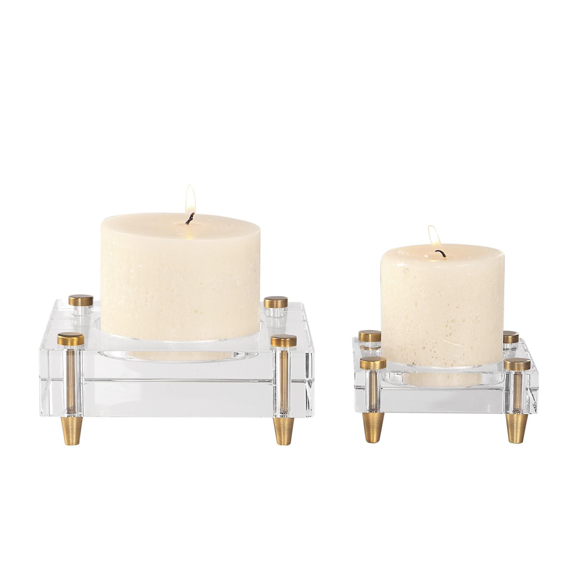 Uttermost Uttermost Claire Crystal Block Candleholders, S-2 Candle Holder Claire - 18643