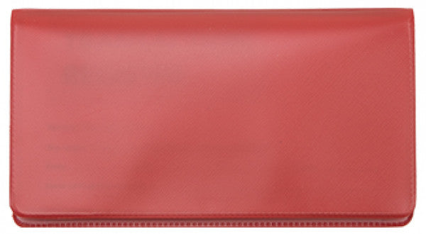 Red Vinyl Checkbook Cover
