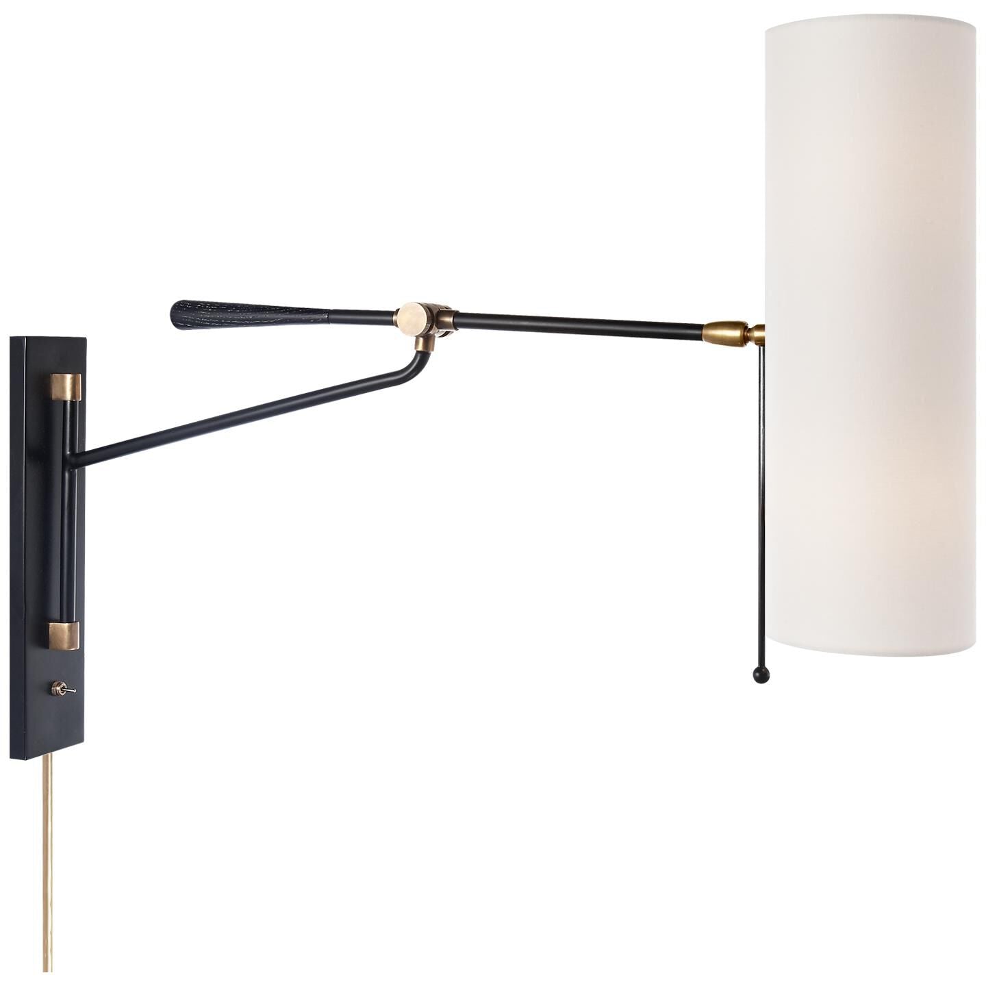 Visual Comfort Signature Collection AERIN Frankfort Wall Swing Lamp Frankfort - ARN 2002BLK-L - Mid-Century Modern