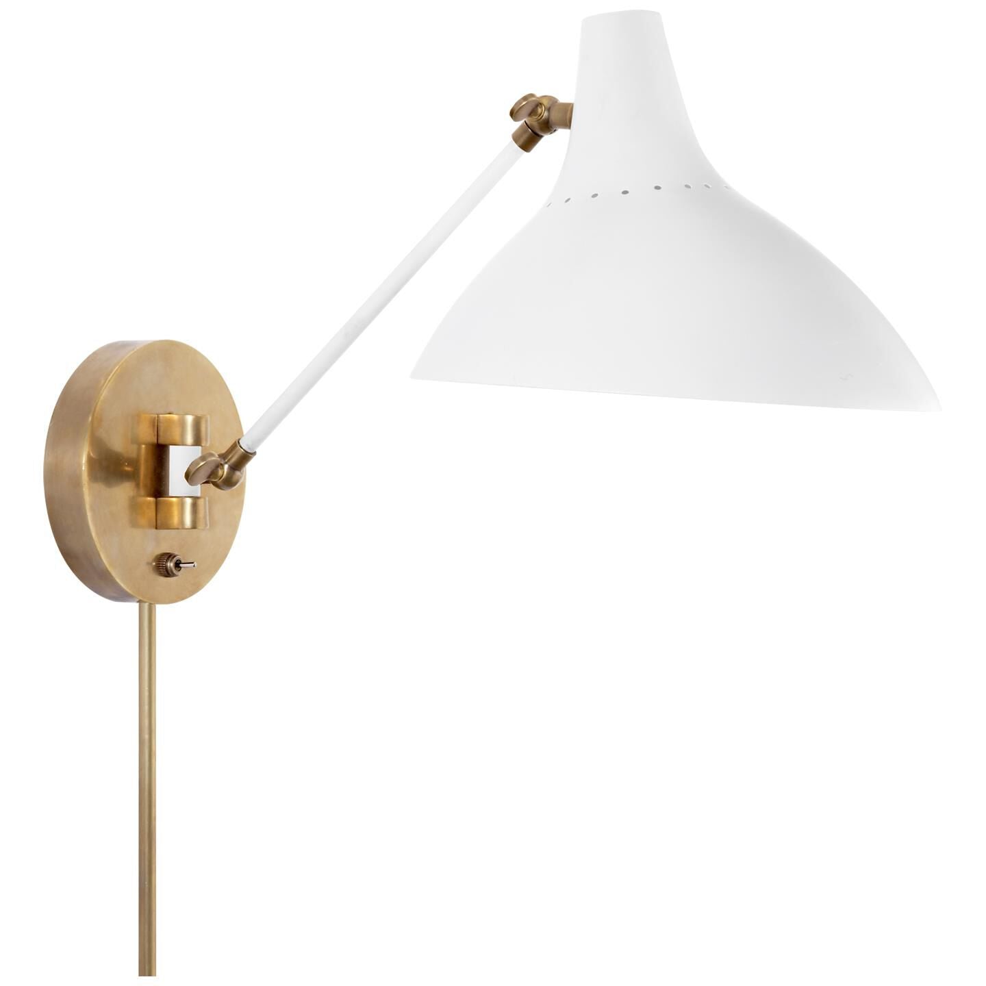 Visual Comfort Signature Collection AERIN Charlton Wall Swing Lamp Charlton - ARN 2006WHT - Mid-Century Modern