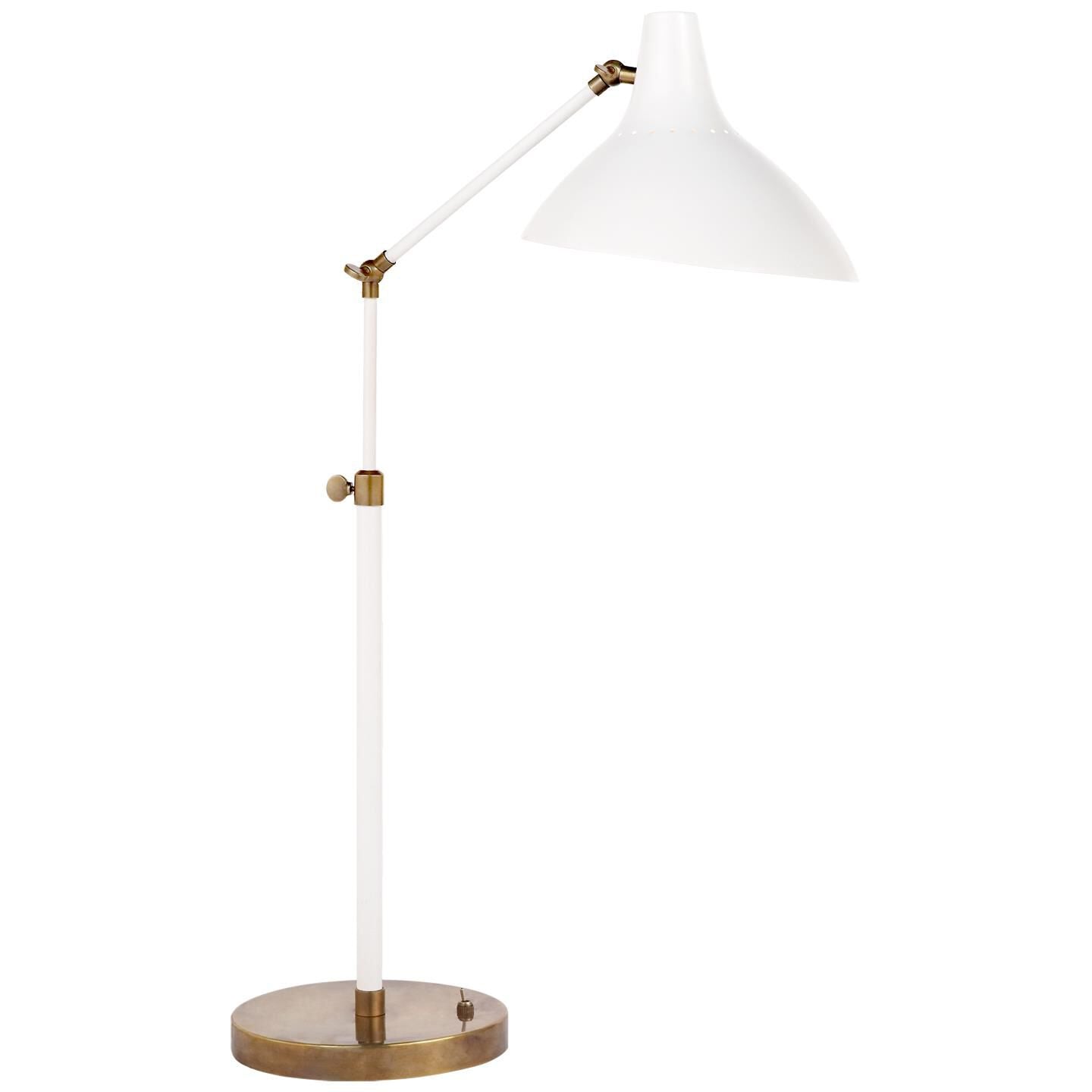 Visual Comfort Signature Collection AERIN Charlton 17 Inch Desk Lamp Charlton - ARN 3006WHT - Mid-Century Modern