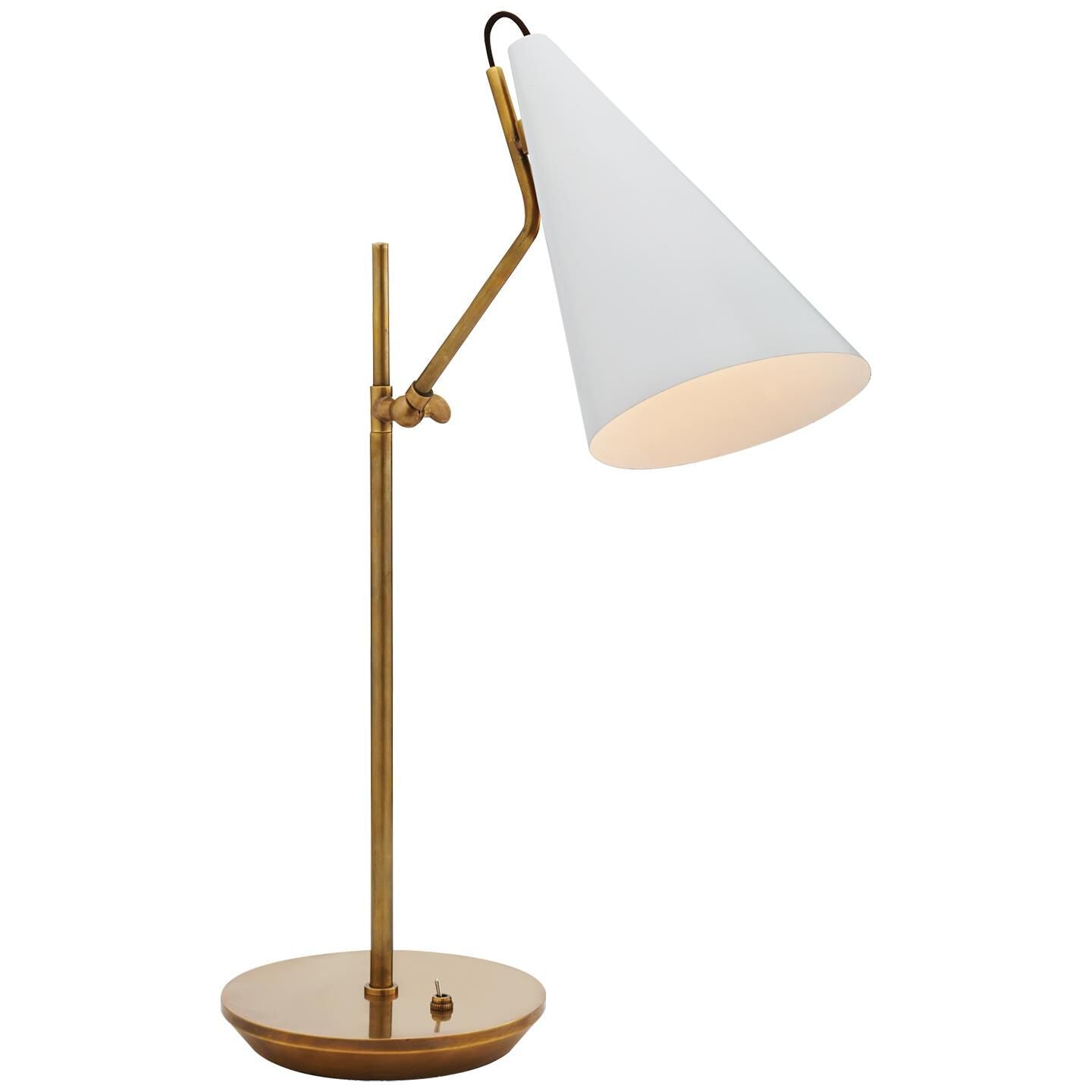 Visual Comfort Signature Collection AERIN Clemente 20 Inch Desk Lamp Clemente - ARN 3010HAB-WHT - Mid-Century Modern