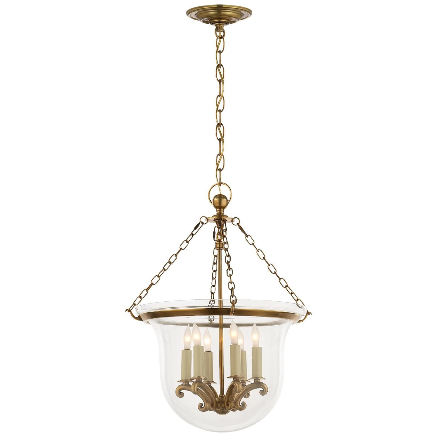 Visual Comfort Signature Collection Chapman & Myers Country Bell Jar 15 Inch Cage Pendant Country Bell Jar - CHC 2117AB - Traditional
