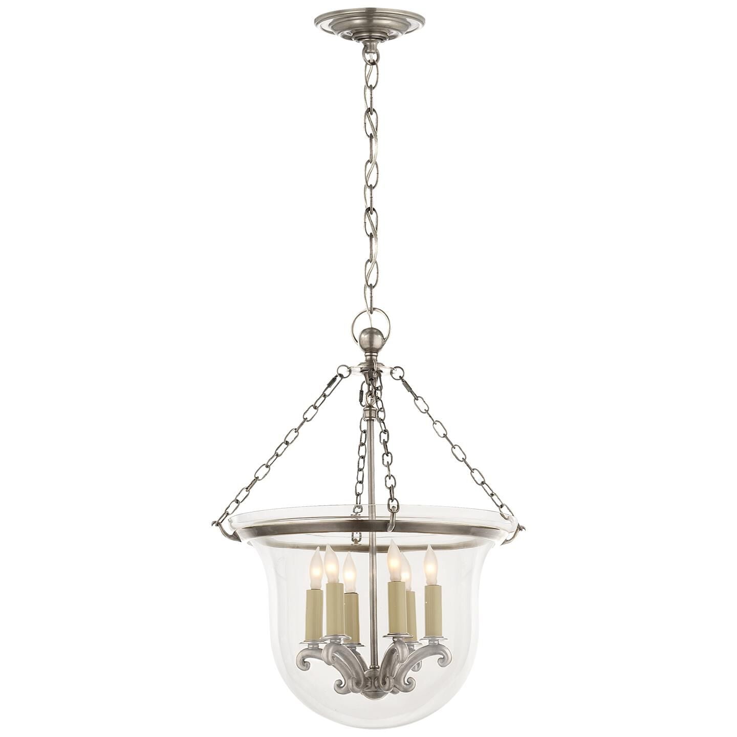 Visual Comfort Signature Collection Chapman & Myers Country Bell Jar 15 Inch Cage Pendant Country Bell Jar - CHC 2117AN - Traditional