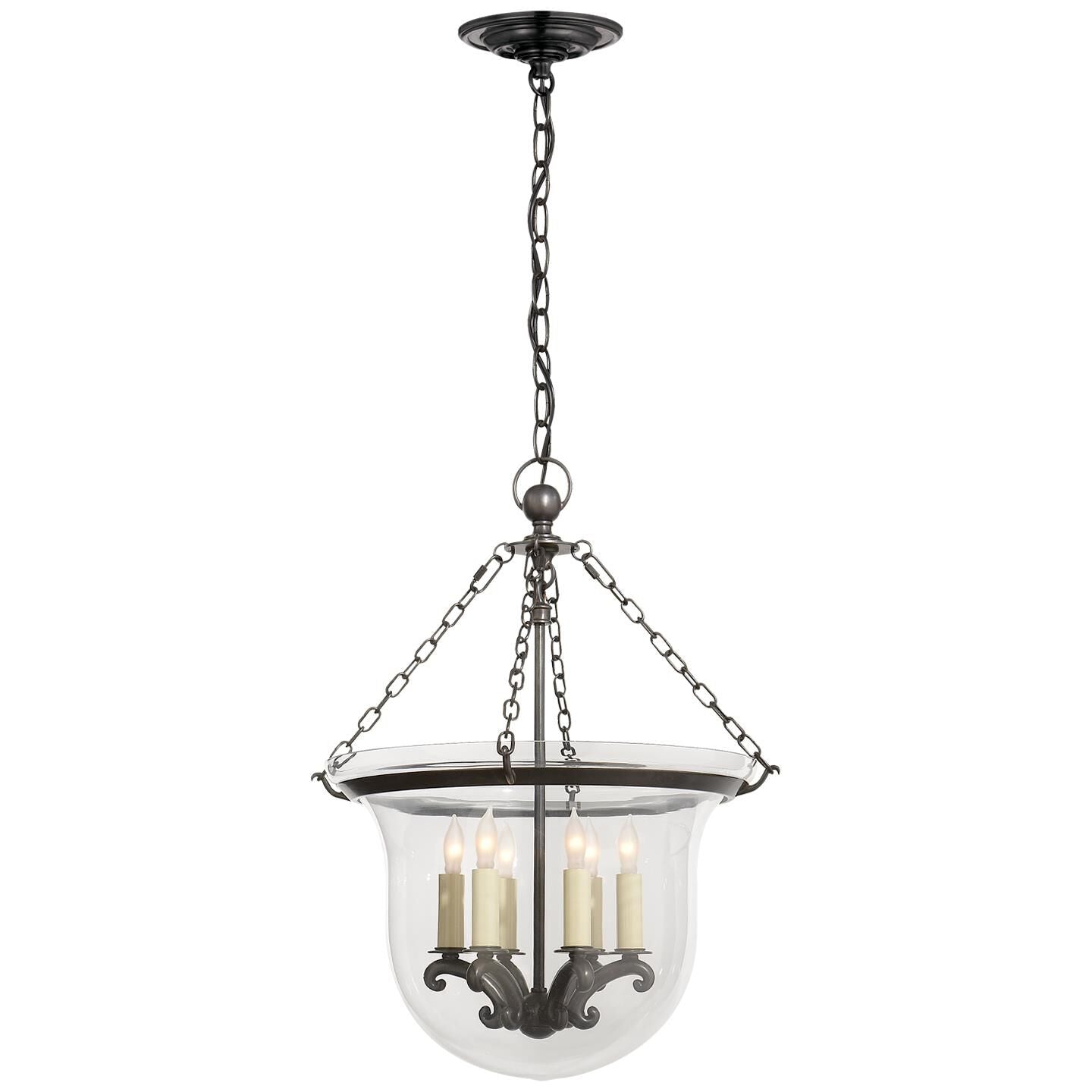 Visual Comfort Signature Collection Chapman & Myers Country Bell Jar 15 Inch Cage Pendant Country Bell Jar - CHC 2117BZ - Traditional