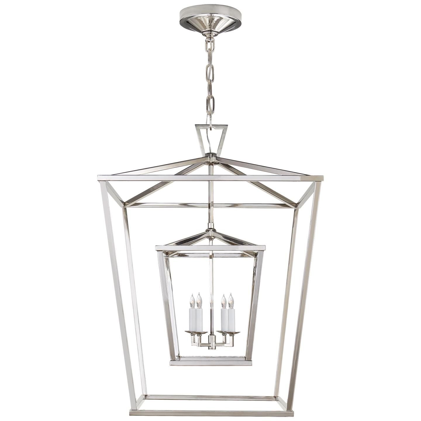 Visual Comfort Signature Collection Chapman & Myers Darlana 24 Inch Cage Pendant Darlana - CHC 2179PN - Transitional
