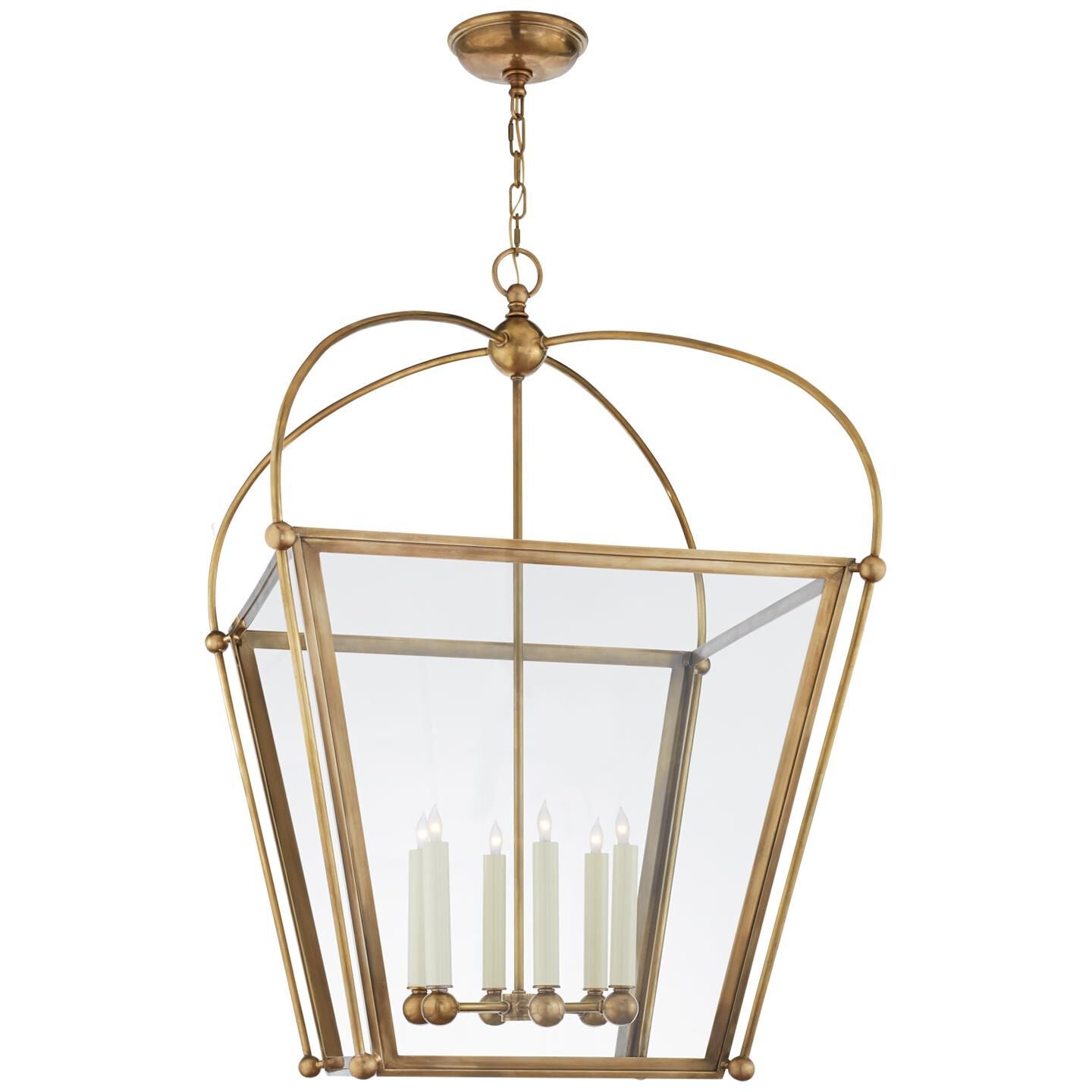 Visual Comfort Signature Collection Chapman & Myers Plantation 28 Inch Cage Pendant Plantation - CHC 3440AB-CG - Traditional