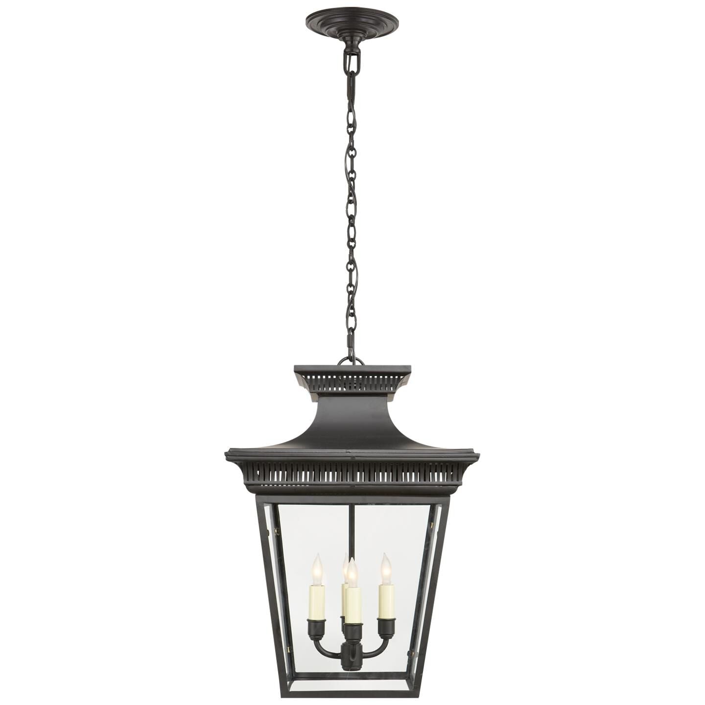Visual Comfort Signature Collection Chapman & Myers Elsinore 14 Inch Cage Pendant Elsinore - CHC 5050BLK - Early American