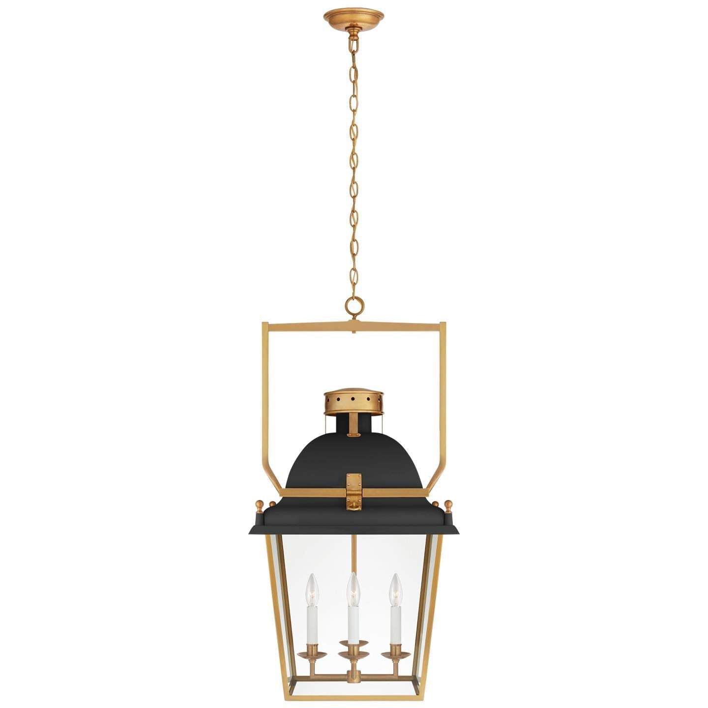 Visual Comfort Signature Collection Chapman & Myers Coventry 19 Inch Cage Pendant Coventry - CHC 5109BLK-AB-CG - Traditional