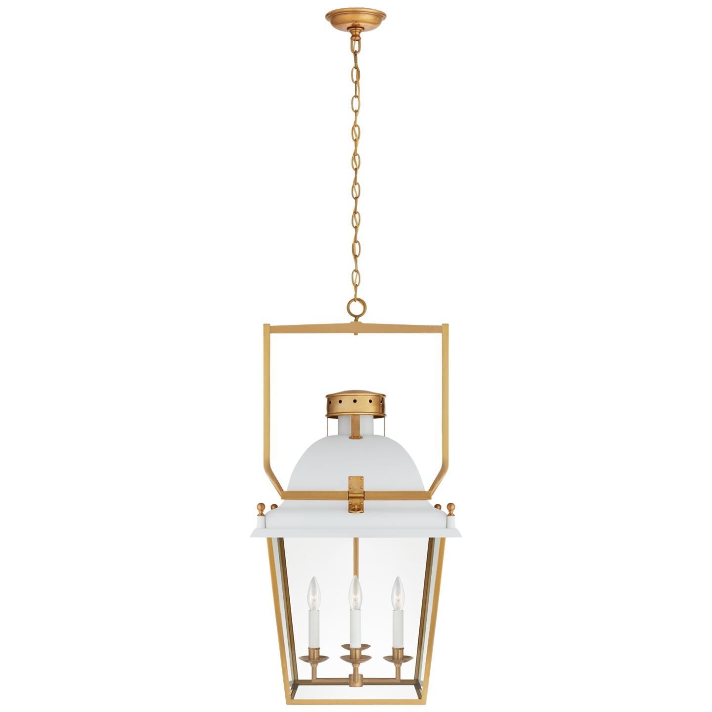 Visual Comfort Signature Collection Chapman & Myers Coventry 19 Inch Cage Pendant Coventry - CHC 5109WHT-AB-CG - Traditional