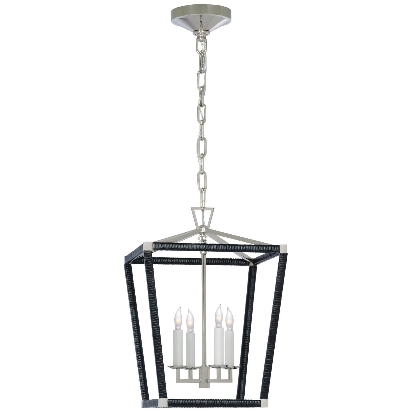 Visual Comfort Signature Collection Chapman & Myers Darlana Wrapped 12 Inch LED Cage Pendant Darlana Wrapped - CHC 5876PN-BRT - Modern Contemporary
