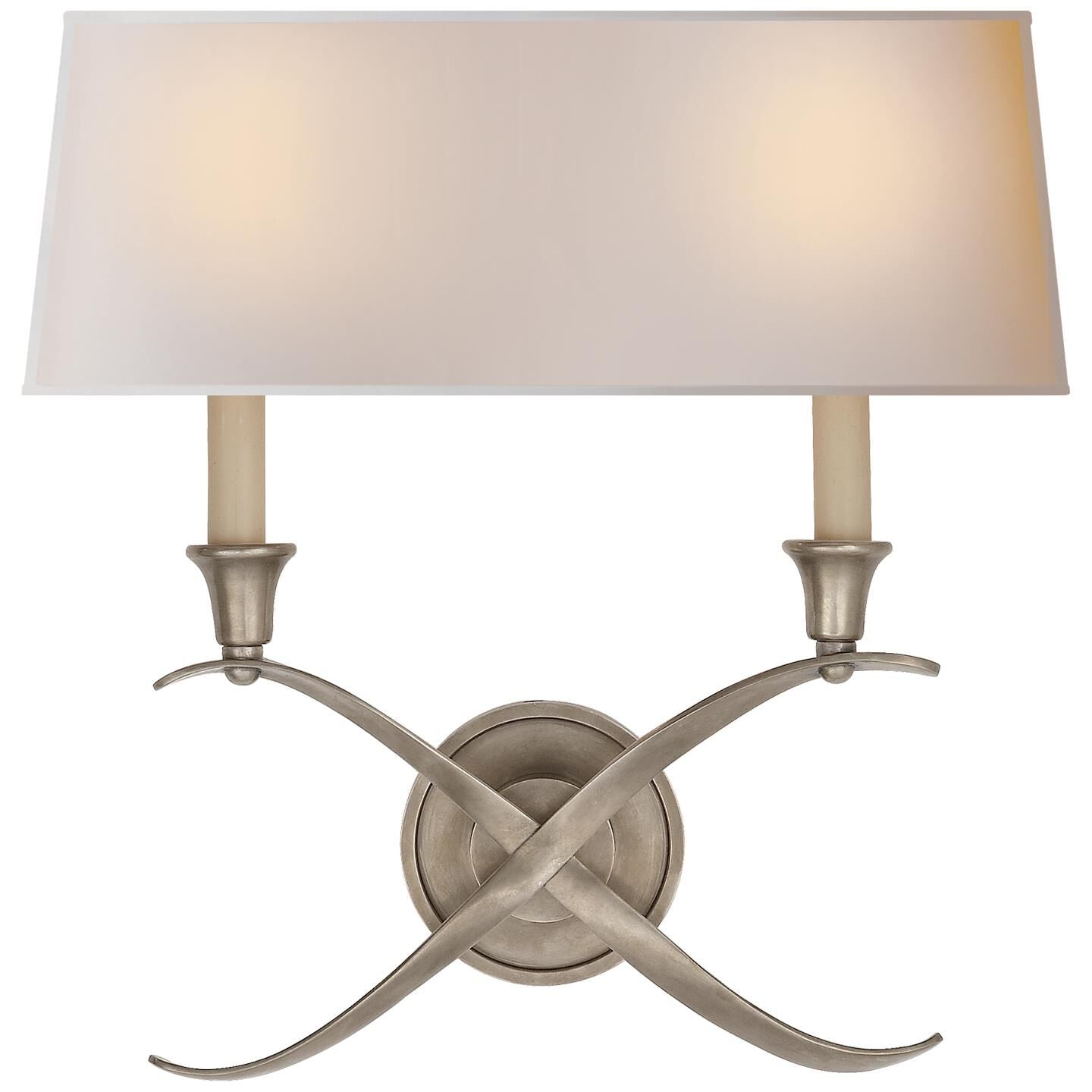 Visual Comfort Signature Collection Chapman & Myers Cross Bouillotte 15 Inch Wall Sconce Cross Bouillotte - CHD 1191AN-NP - Art Deco