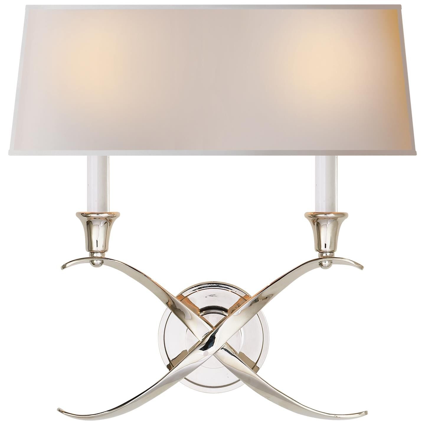 Visual Comfort Signature Collection Chapman & Myers Cross Bouillotte 15 Inch Wall Sconce Cross Bouillotte - CHD 1191PN-NP - Art Deco