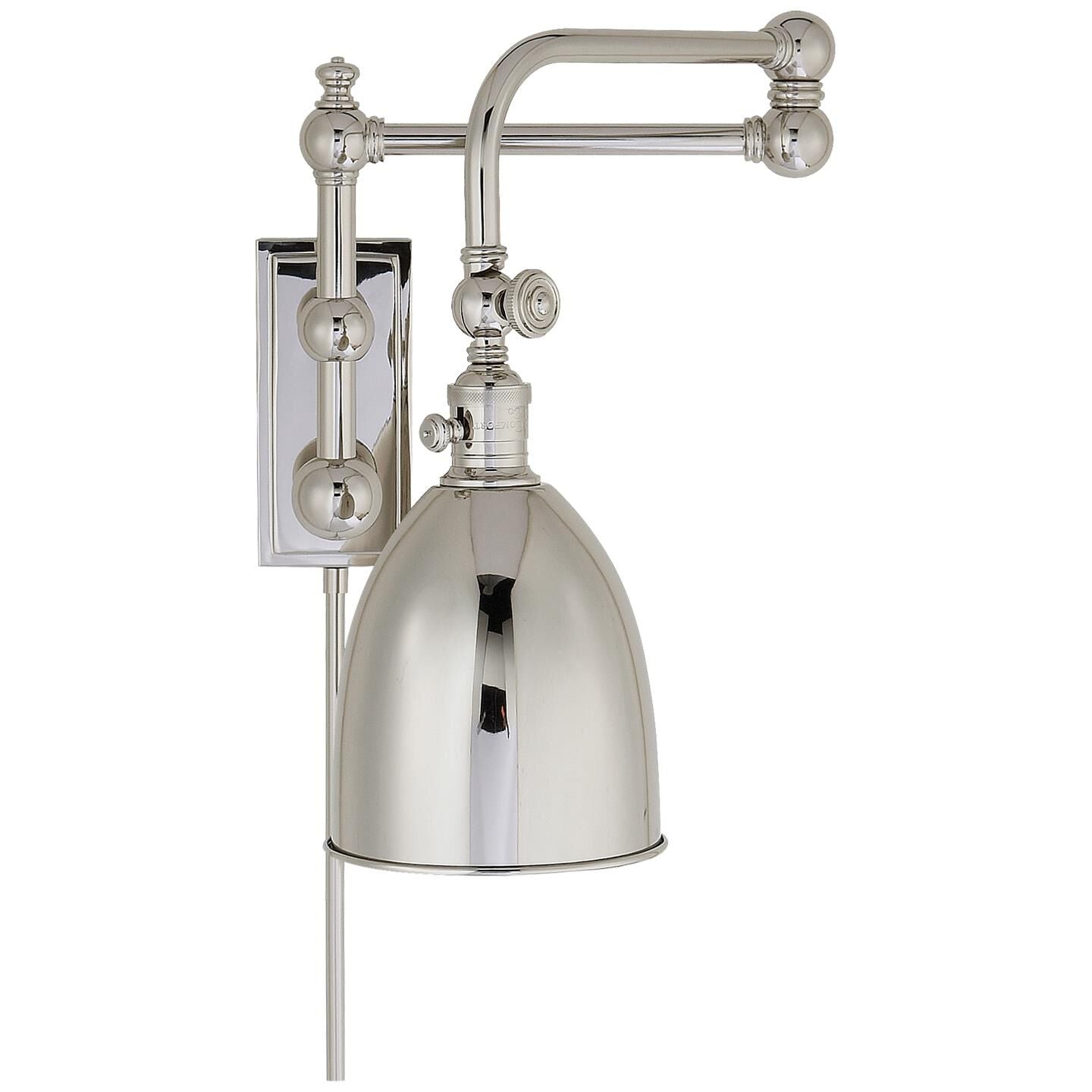 Visual Comfort Signature Collection Chapman & Myers Pimlico Wall Swing Lamp Pimlico - CHD 2150PN-PN - Modern Contemporary