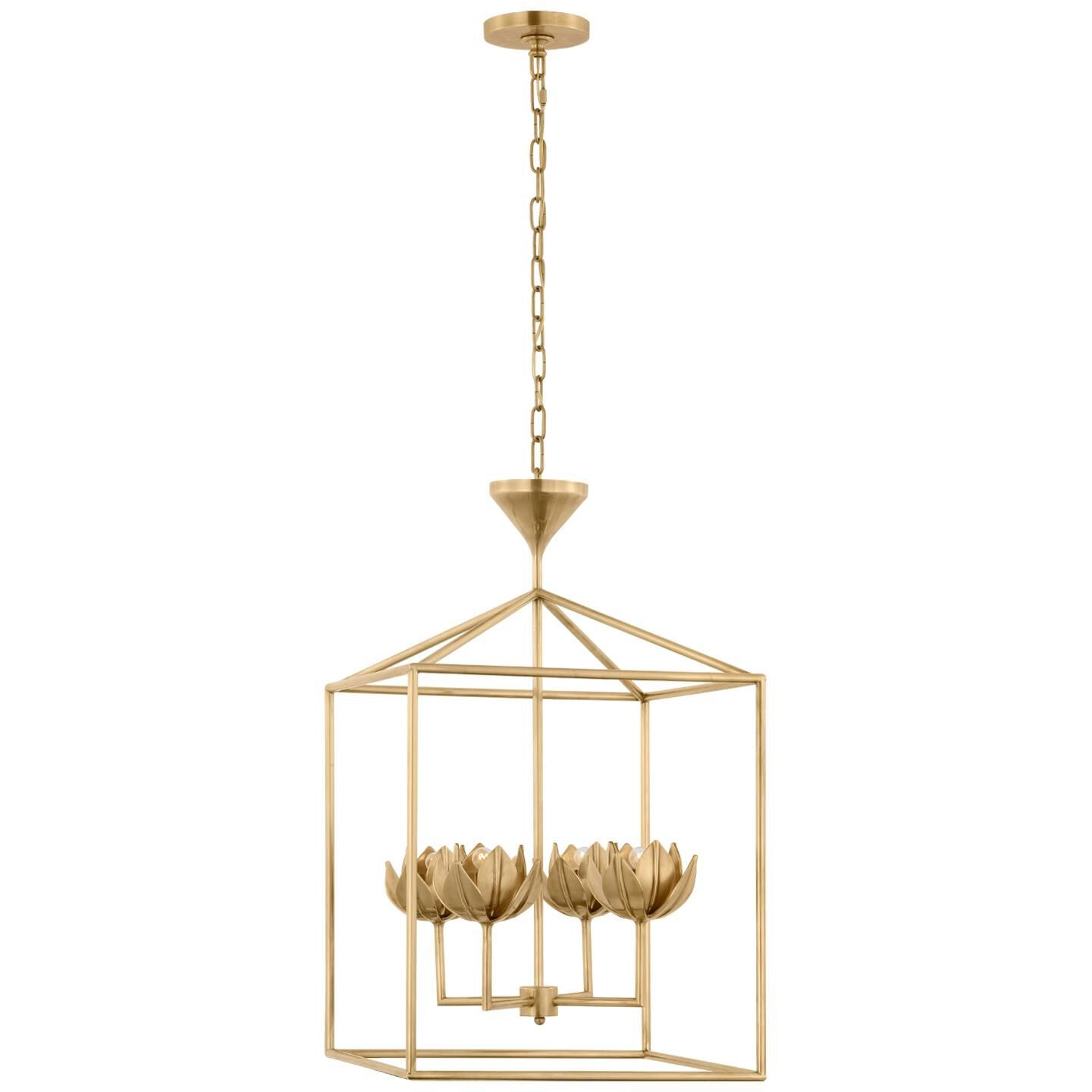 Visual Comfort Signature Collection Julie Neill Alberto 18 Inch LED Cage Pendant Alberto - JN 5302AB - Modern Contemporary